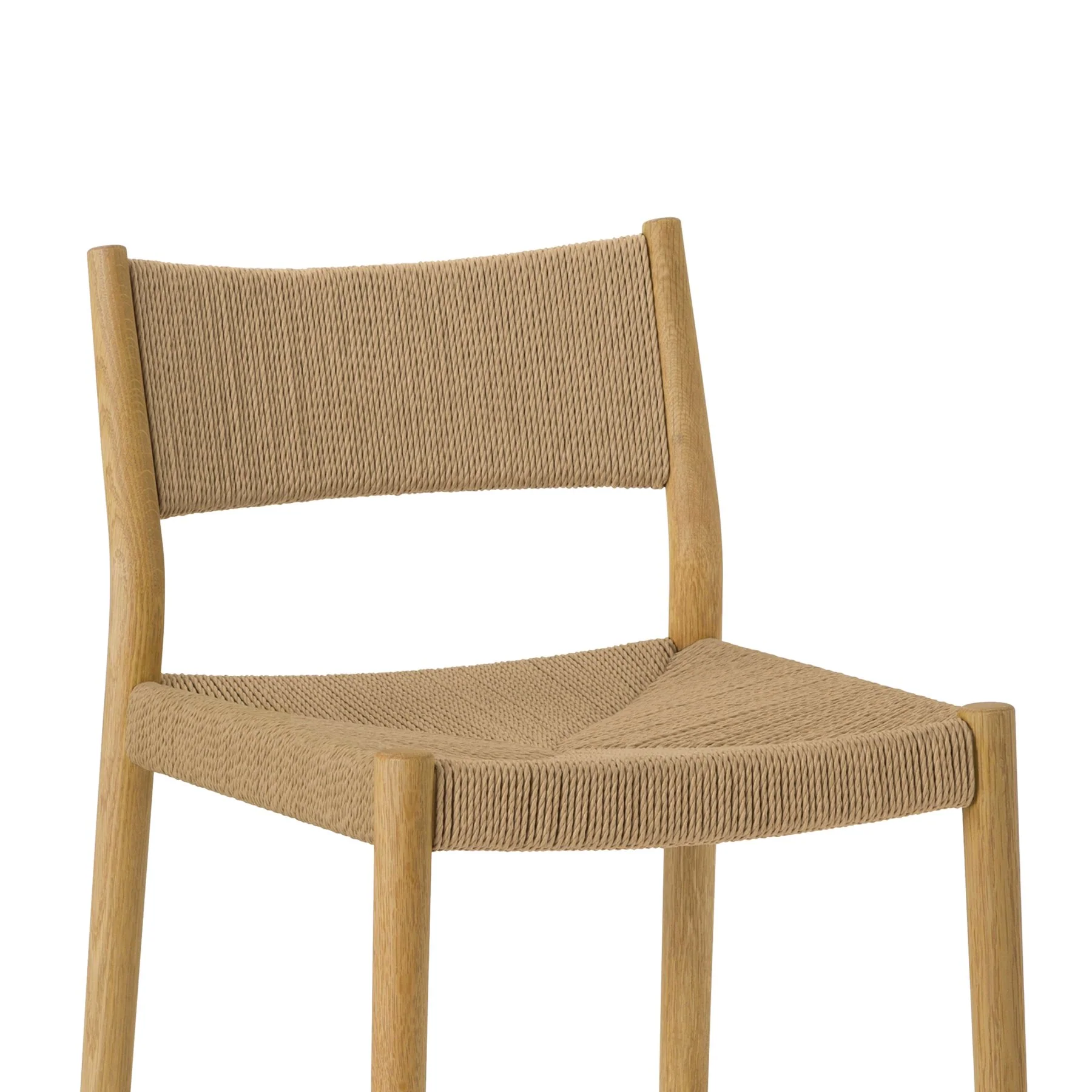 Erie Woven Paper Cord and Oak Wood Bar Stool - Image 5