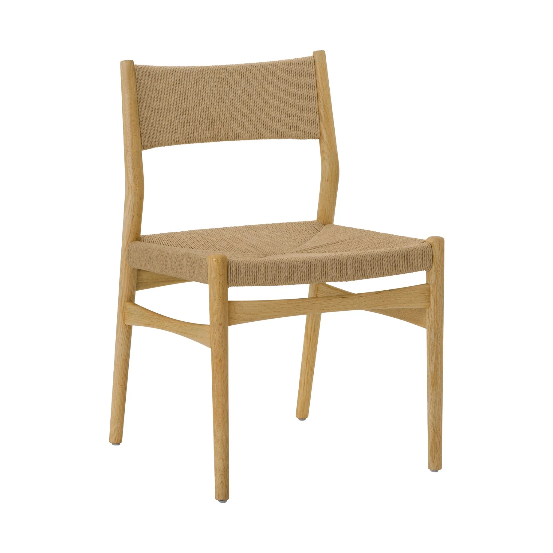 Erie Woven Paper Cord and Oak Wood Dining Chairs - Set of 2 - Image 2