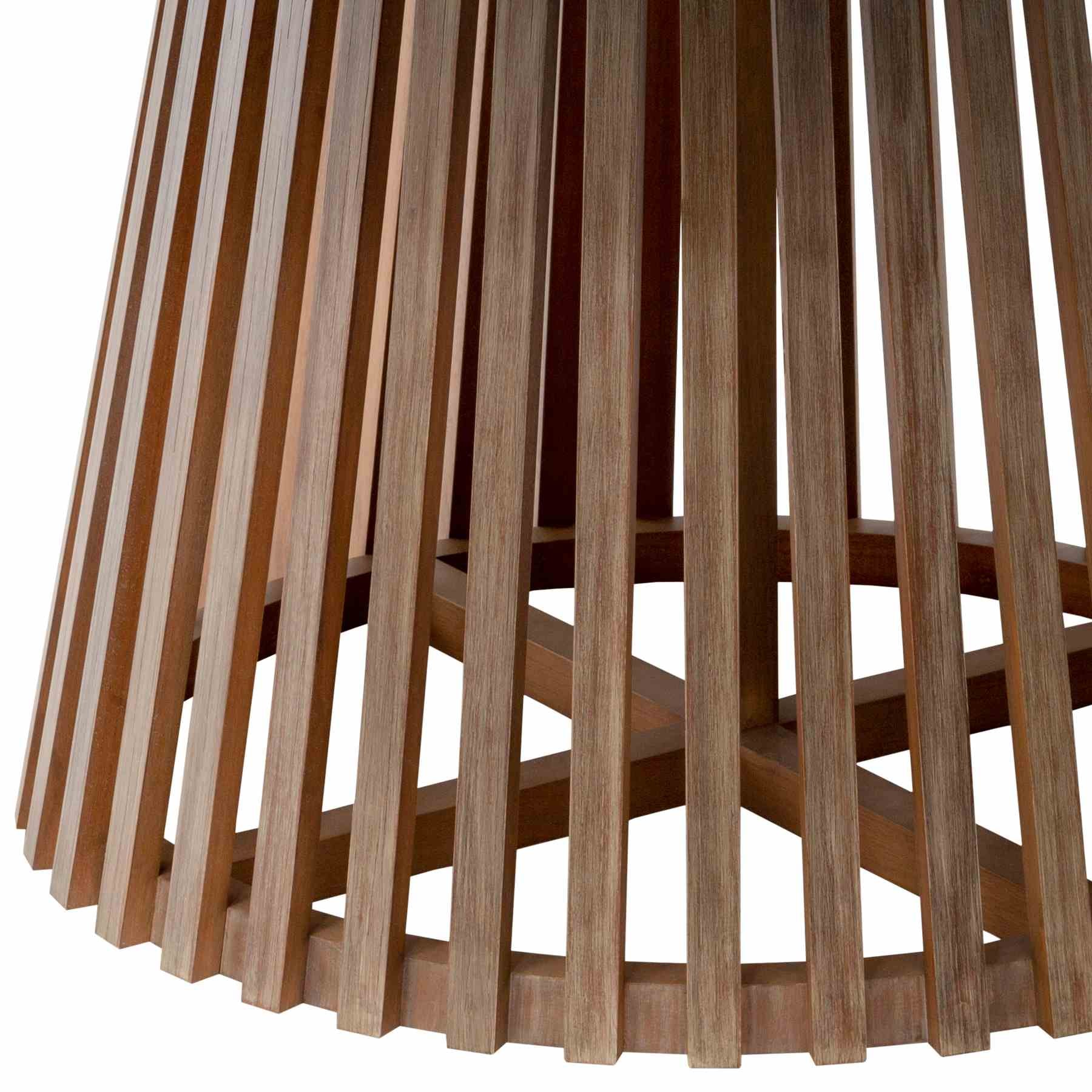 Escondido Outdoor Patio Round Dining Table in Light Eucalyptus Wood - Image 6