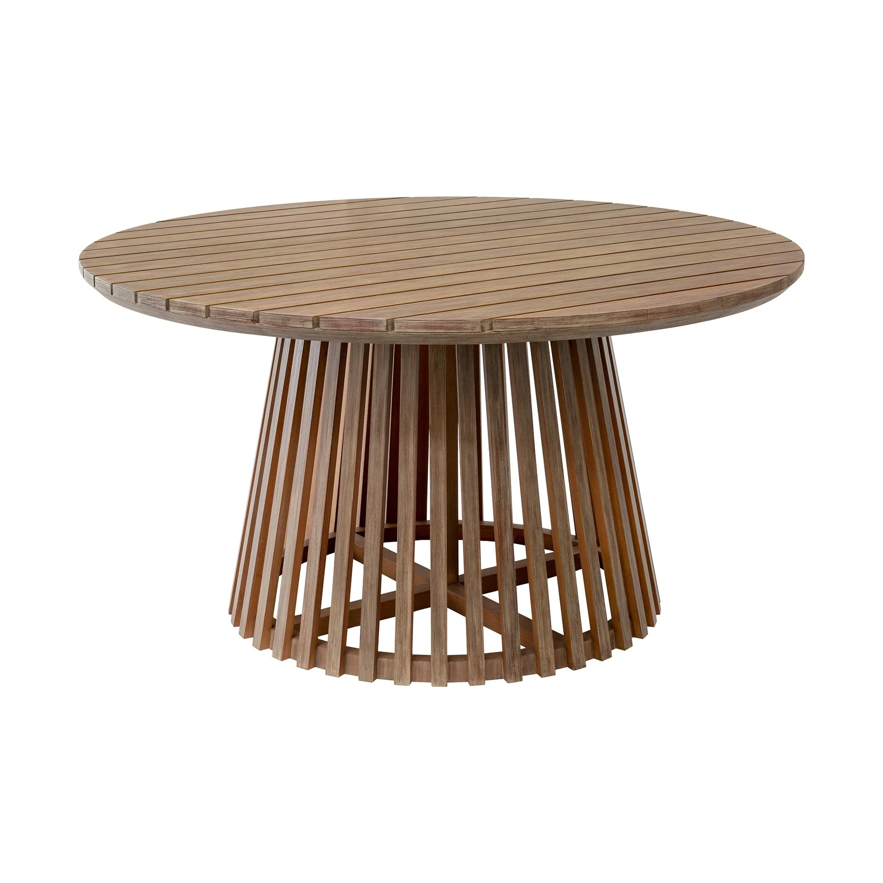 Escondido Santo Outdoor Patio 5 Piece Round Dining Set in Eucalyptus Wood and Charcoal Rope - Image 4