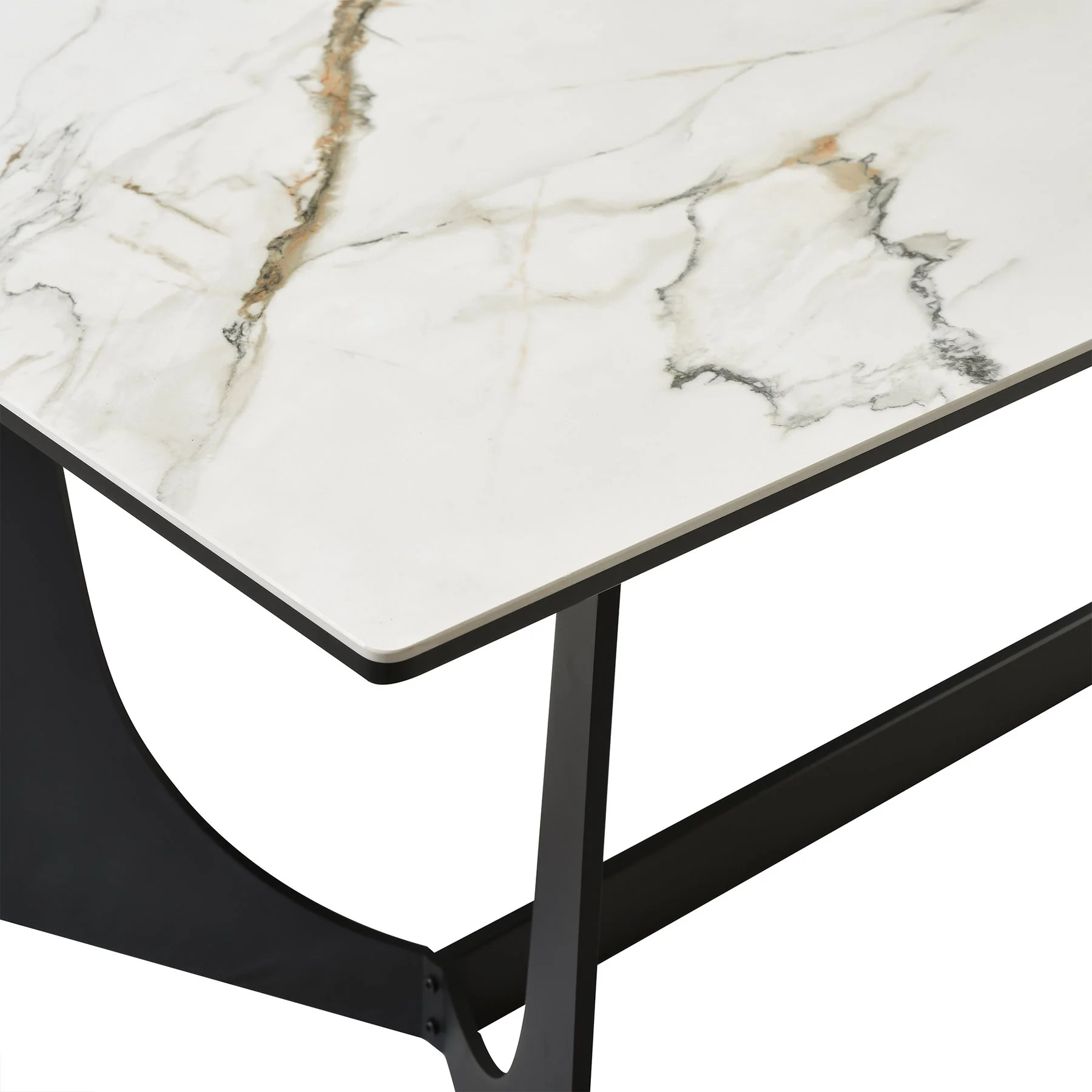 Esme Dining Table in Stone and Metal - Image 6