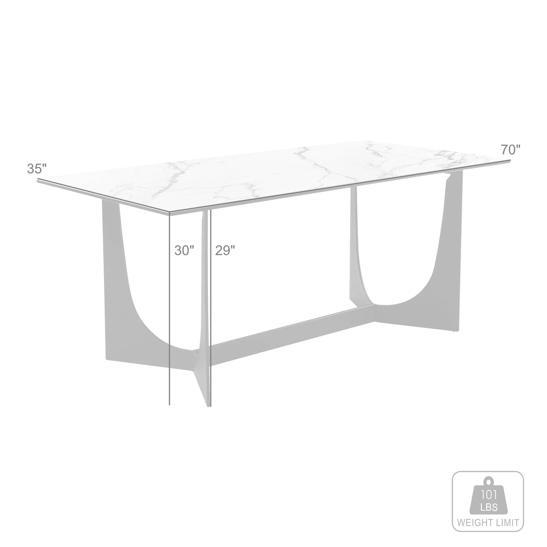 Esme Dining Table in Stone and Metal - Image 7