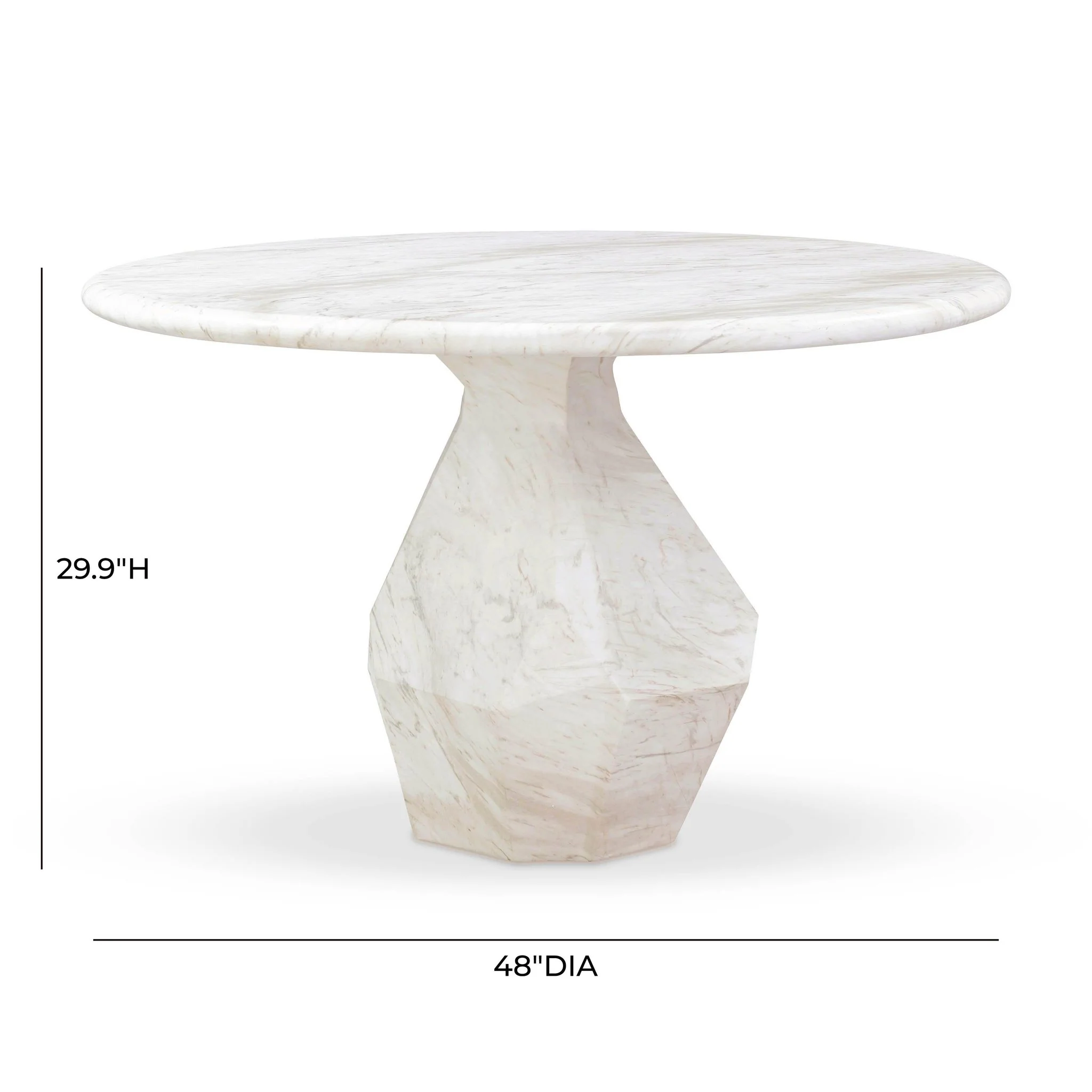 Esme Faux Marble Indoor/Outdoor 48" Round Dining Table - Image 7