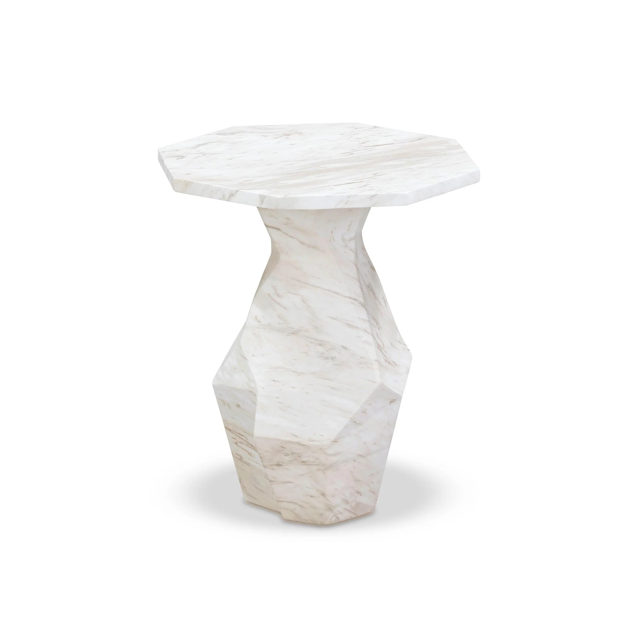 Esme Faux Marble Indoor/Outdoor Round Side Table - Image 3