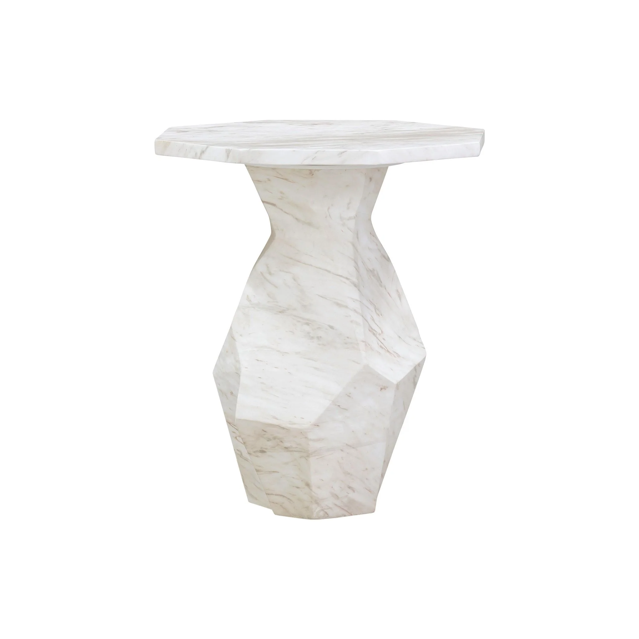 Esme Faux Marble Indoor/Outdoor Round Side Table - Image 4