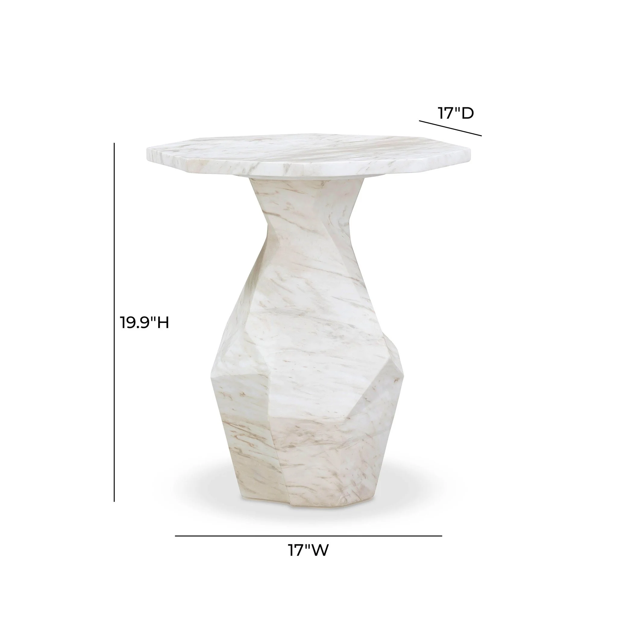 Esme Faux Marble Indoor/Outdoor Round Side Table - Image 7