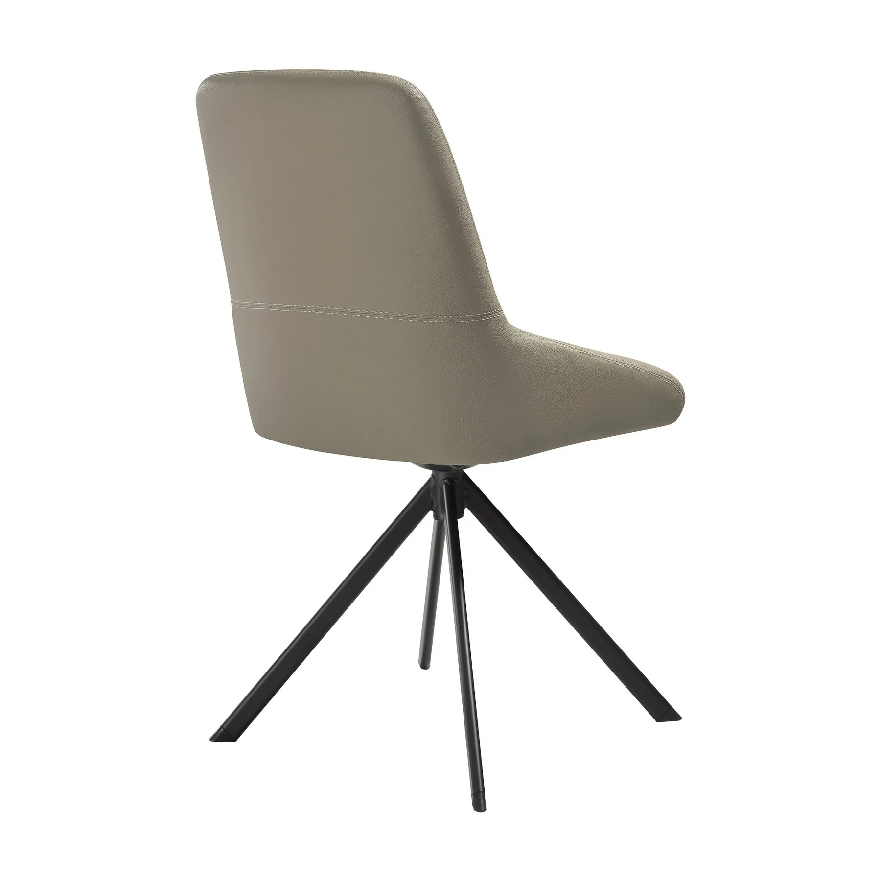 Esme Maverick 5 Piece Dining Set with Taupe Gray Faux Leather Chairs - Image 3