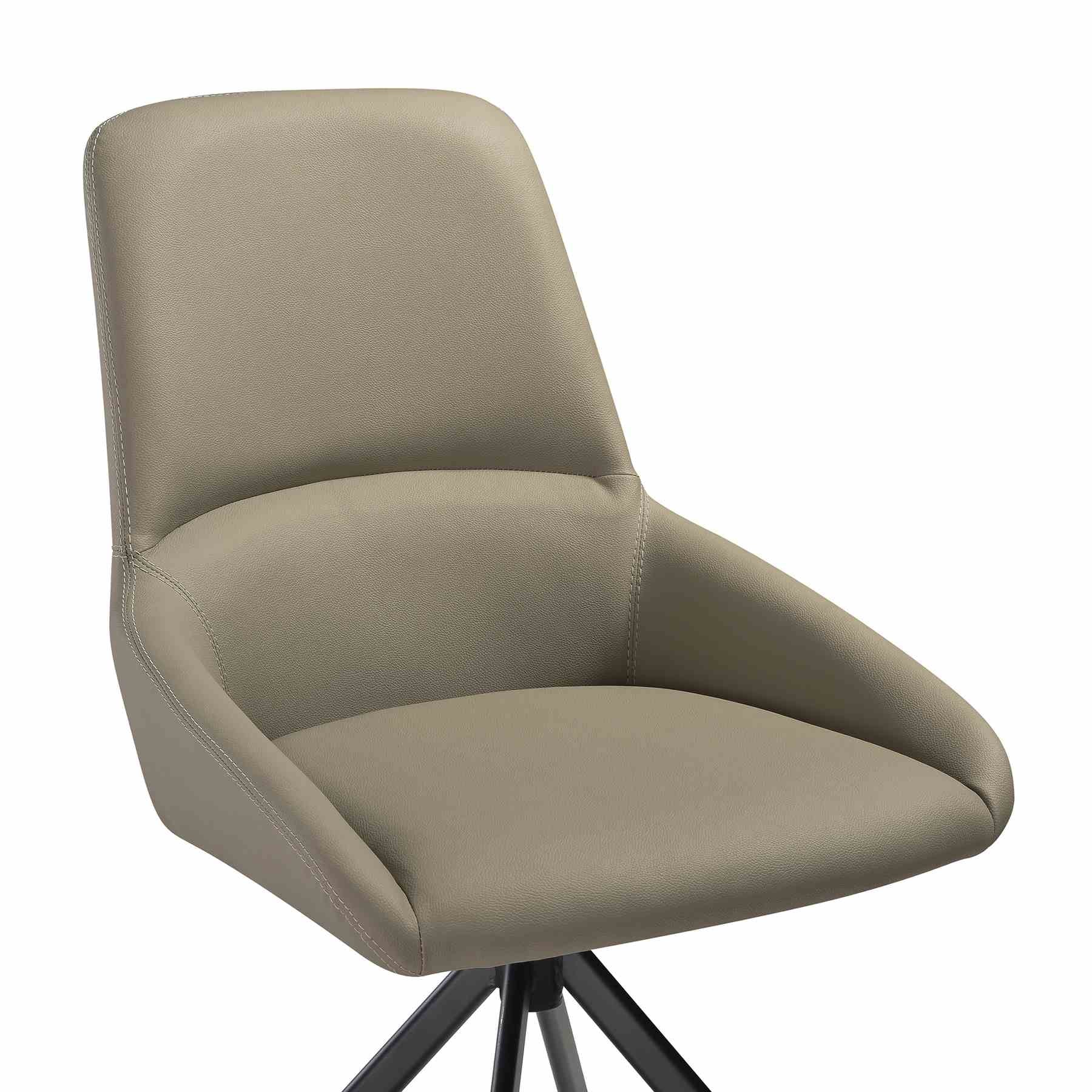 Esme Maverick 7 Piece Dining Set with Taupe Gray Faux Leather Chairs - Image 6