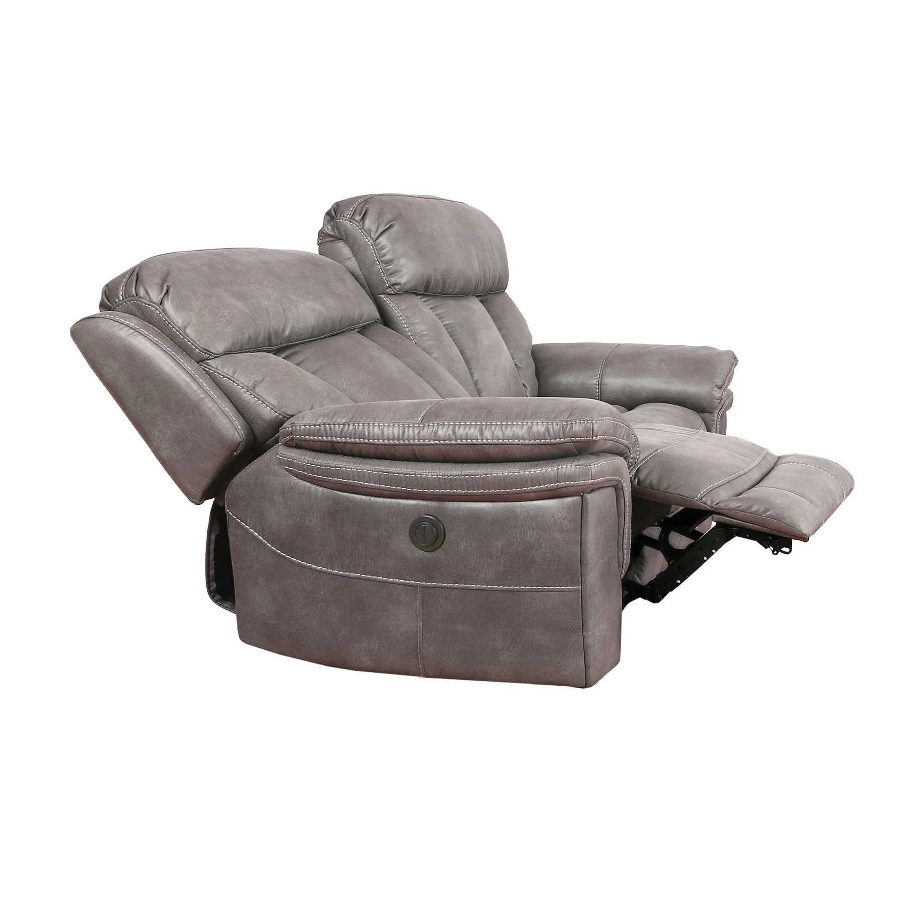 Estelle Power Loveseat in Gunmetal Fabric - Image 5