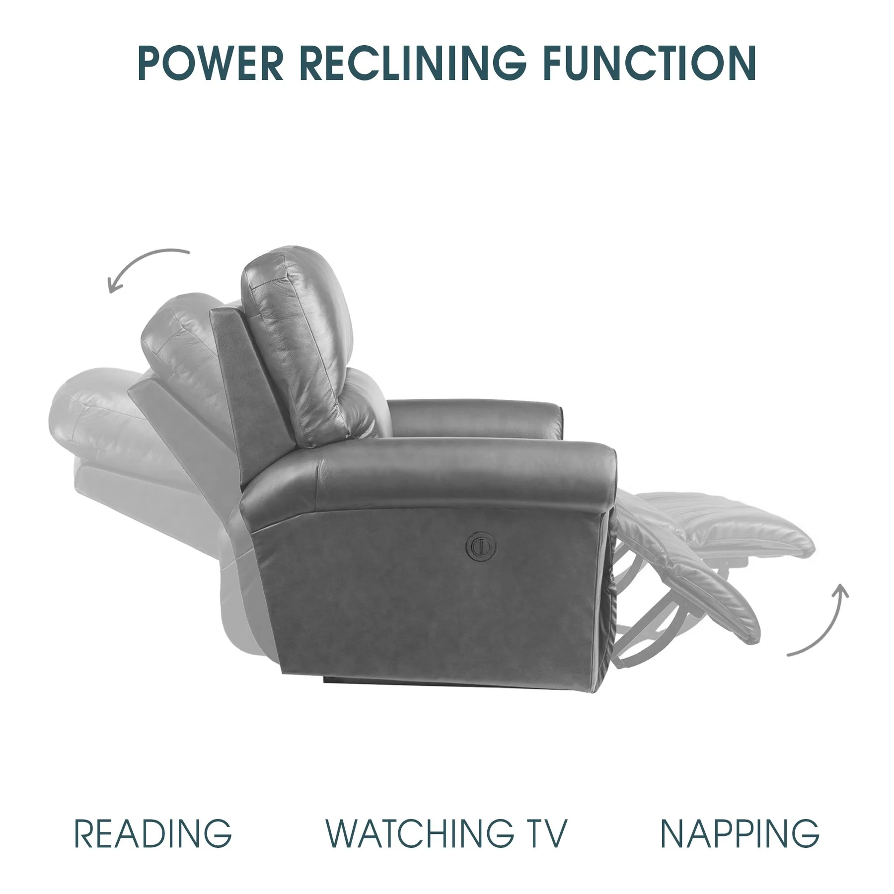 Estelle Power Recliner Chair in Gunmetal Fabric - Image 10
