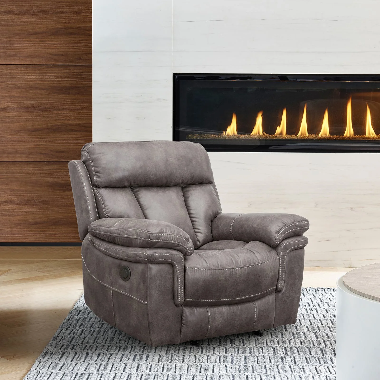 Estelle Power Recliner Chair in Gunmetal Fabric - Image 12