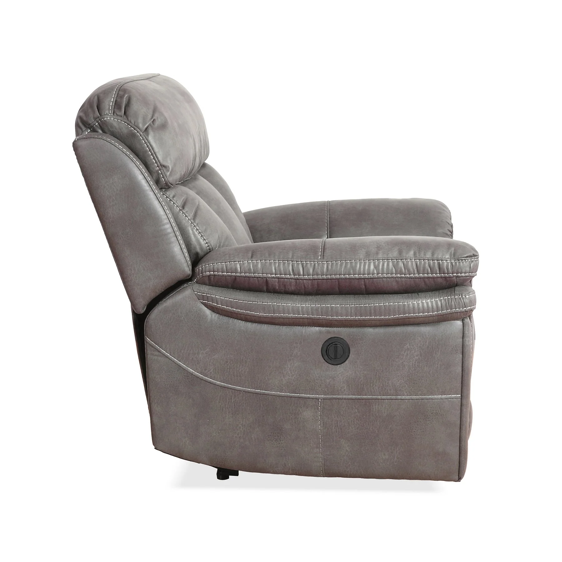 Estelle Power Recliner Chair in Gunmetal Fabric - Image 4