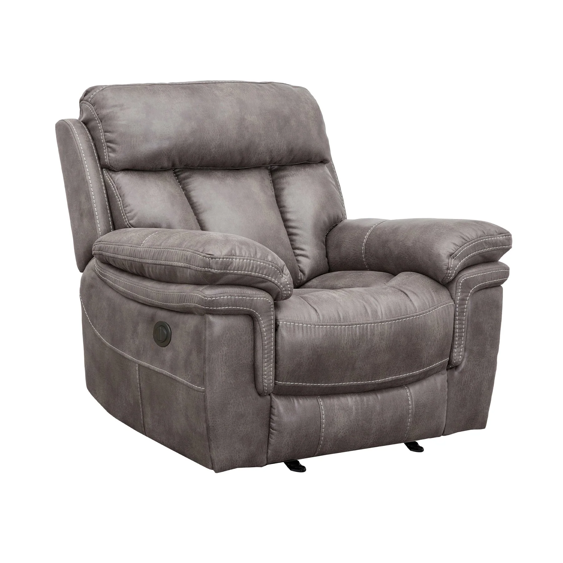 Estelle Power Reclining 2 Piece Sofa and Recliner Set in Gunmetal Fabric - Image 6