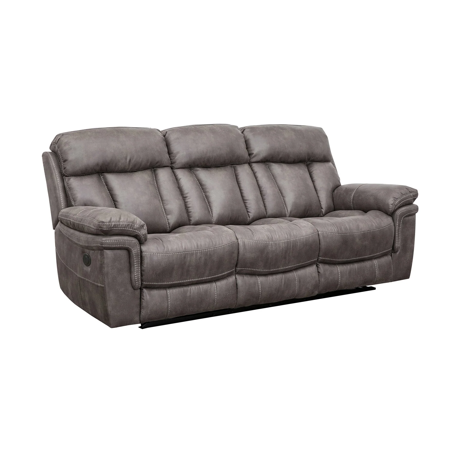 Estelle Power Reclining 3 Piece Living room Set in Gunmetal Fabric - Image 5