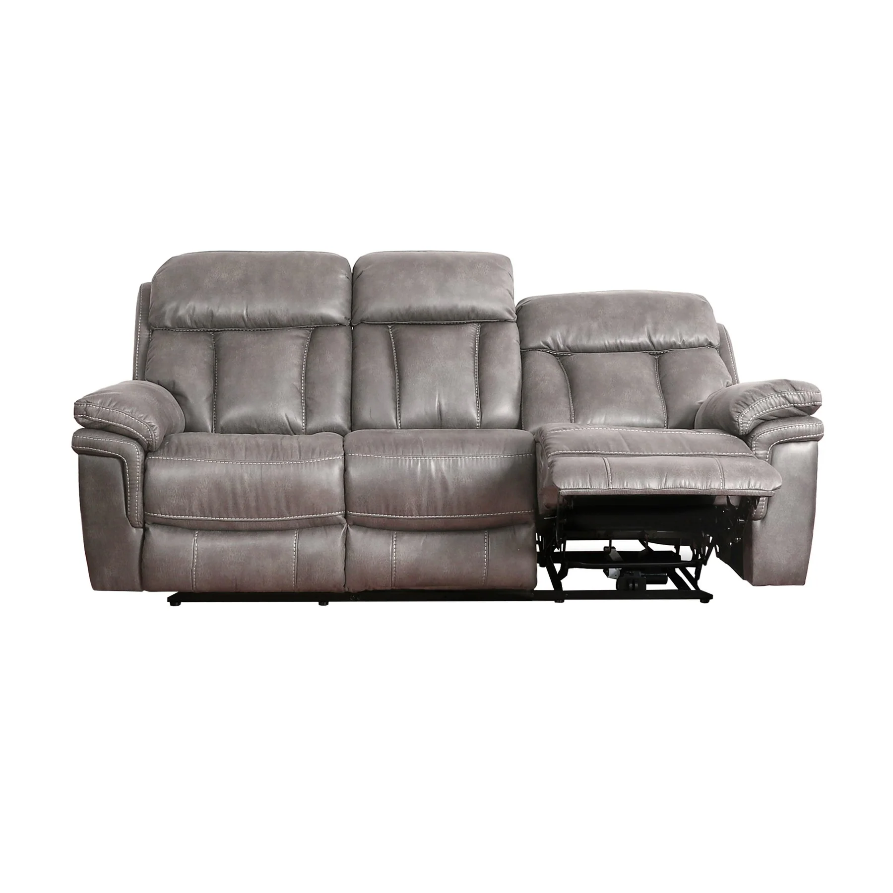 Estelle Power Reclining Sofa in Gunmetal Fabric - Image 4