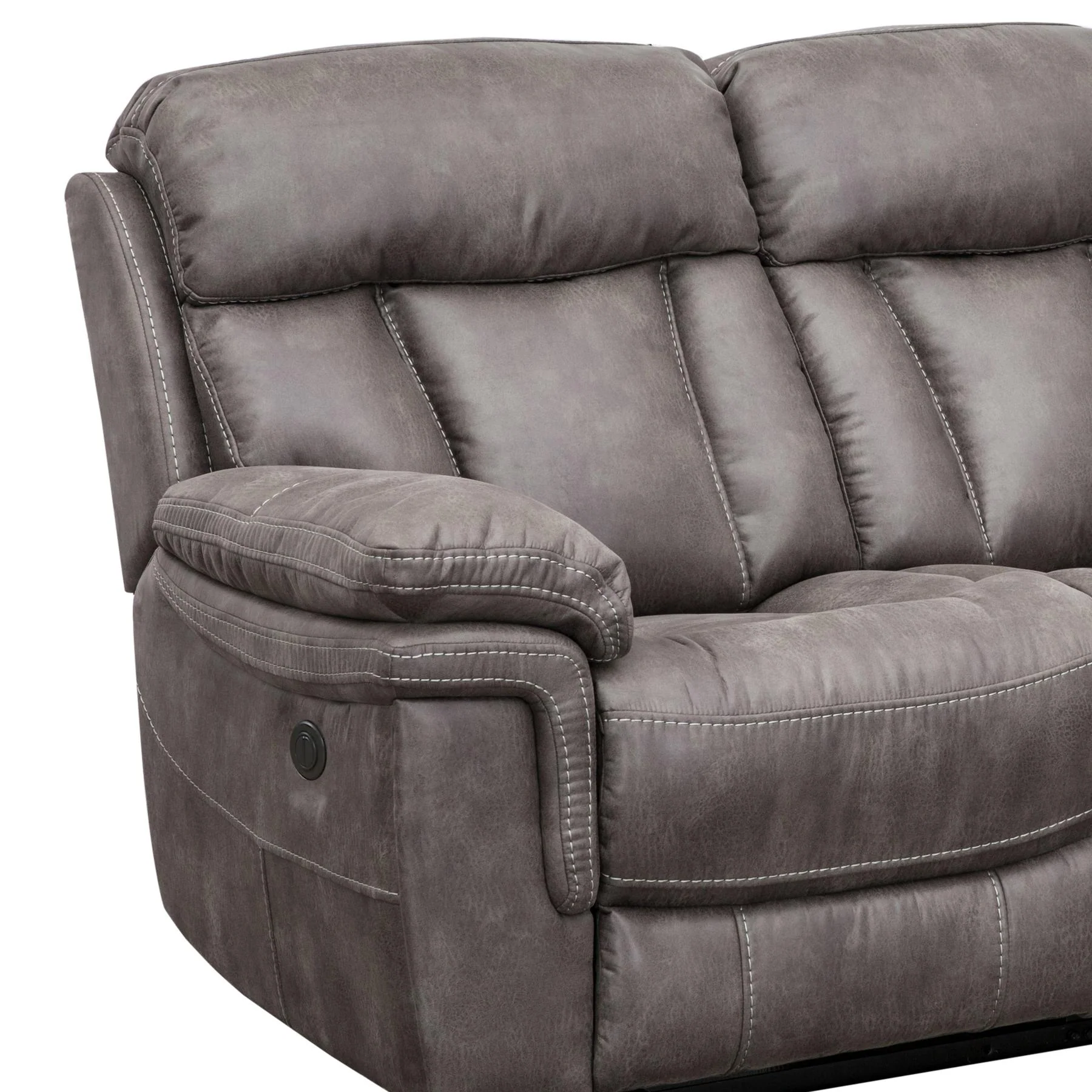 Estelle Power Reclining Sofa in Gunmetal Fabric - Image 6