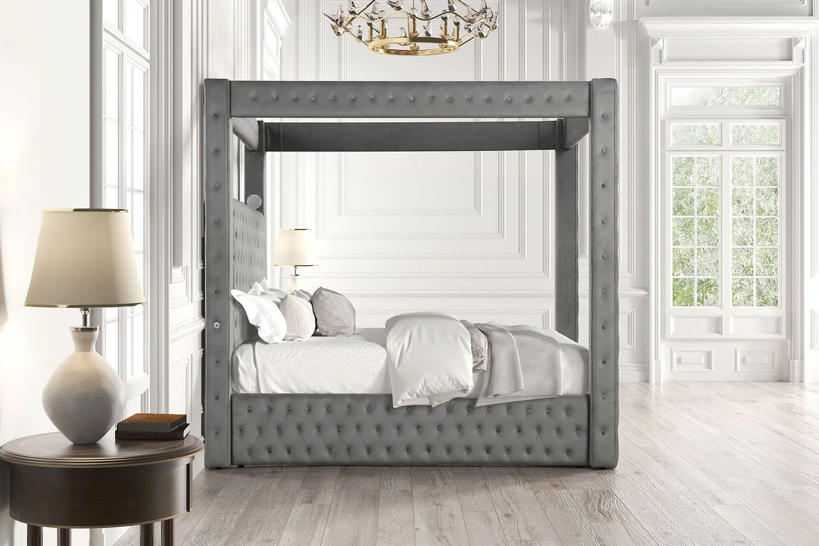 Etherea Queen Bed, Gray - Image 2