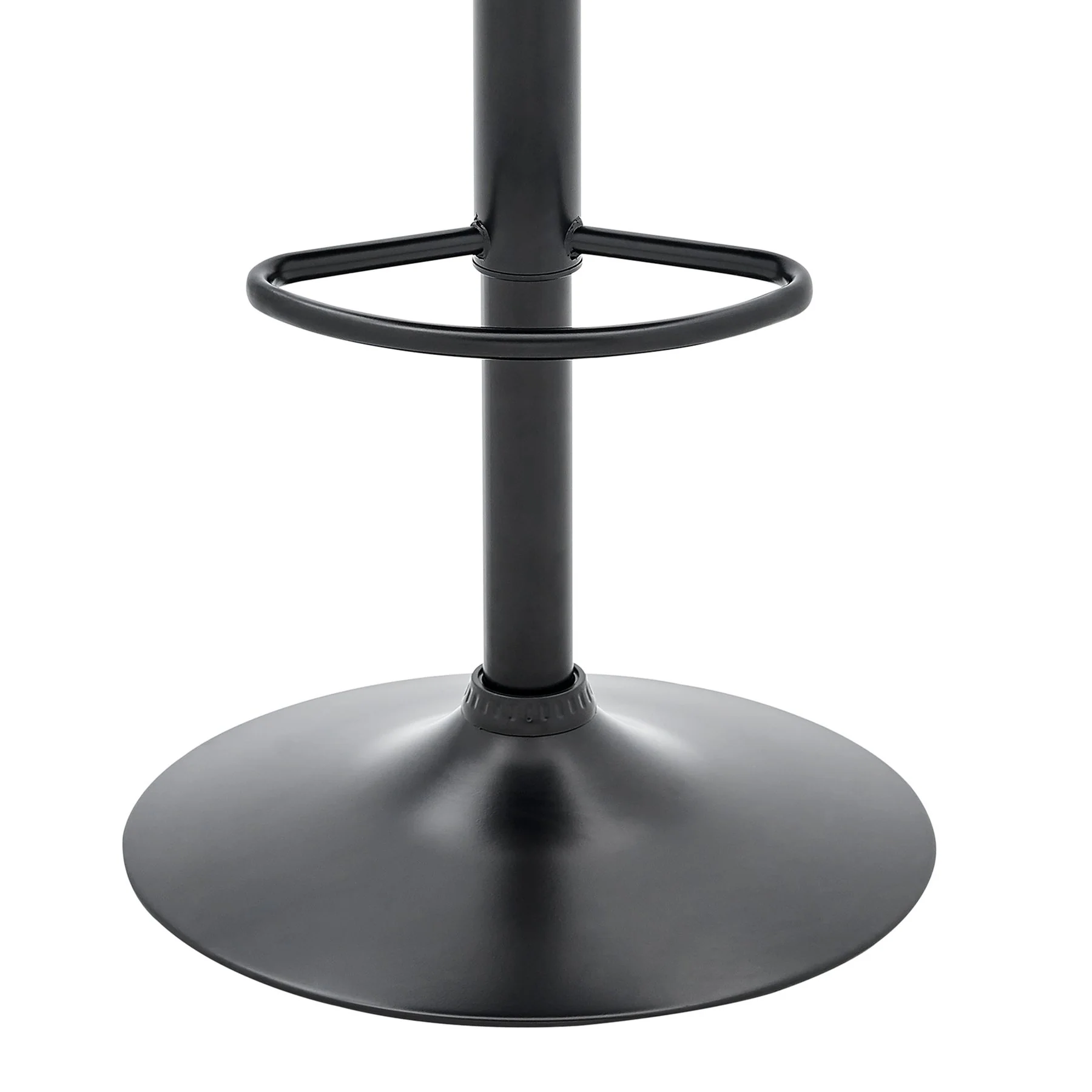 Etienne Adjustable Swivel Gray Faux Leather and Black Metal Bar Stool - Image 7