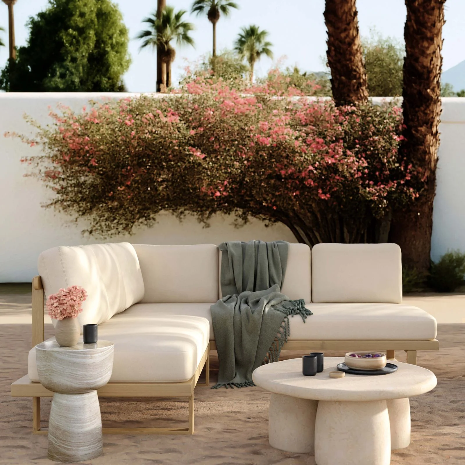 Evan Cream Outdoor L-Sectional - Image 2