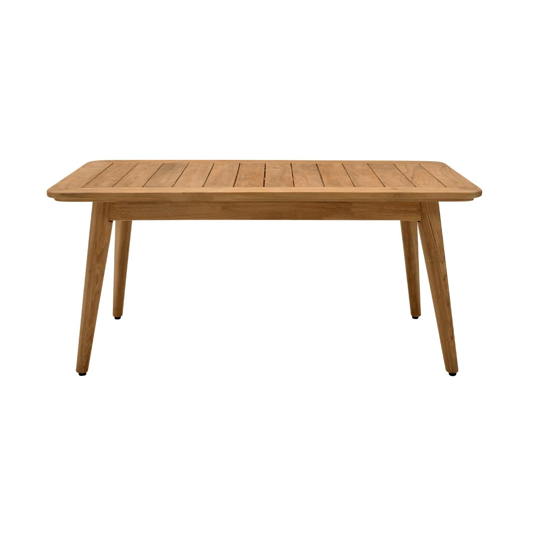 Eve Outdoor 4 Piece Teak Wood Sofa Seating Set with Teal Olefin - Image 6