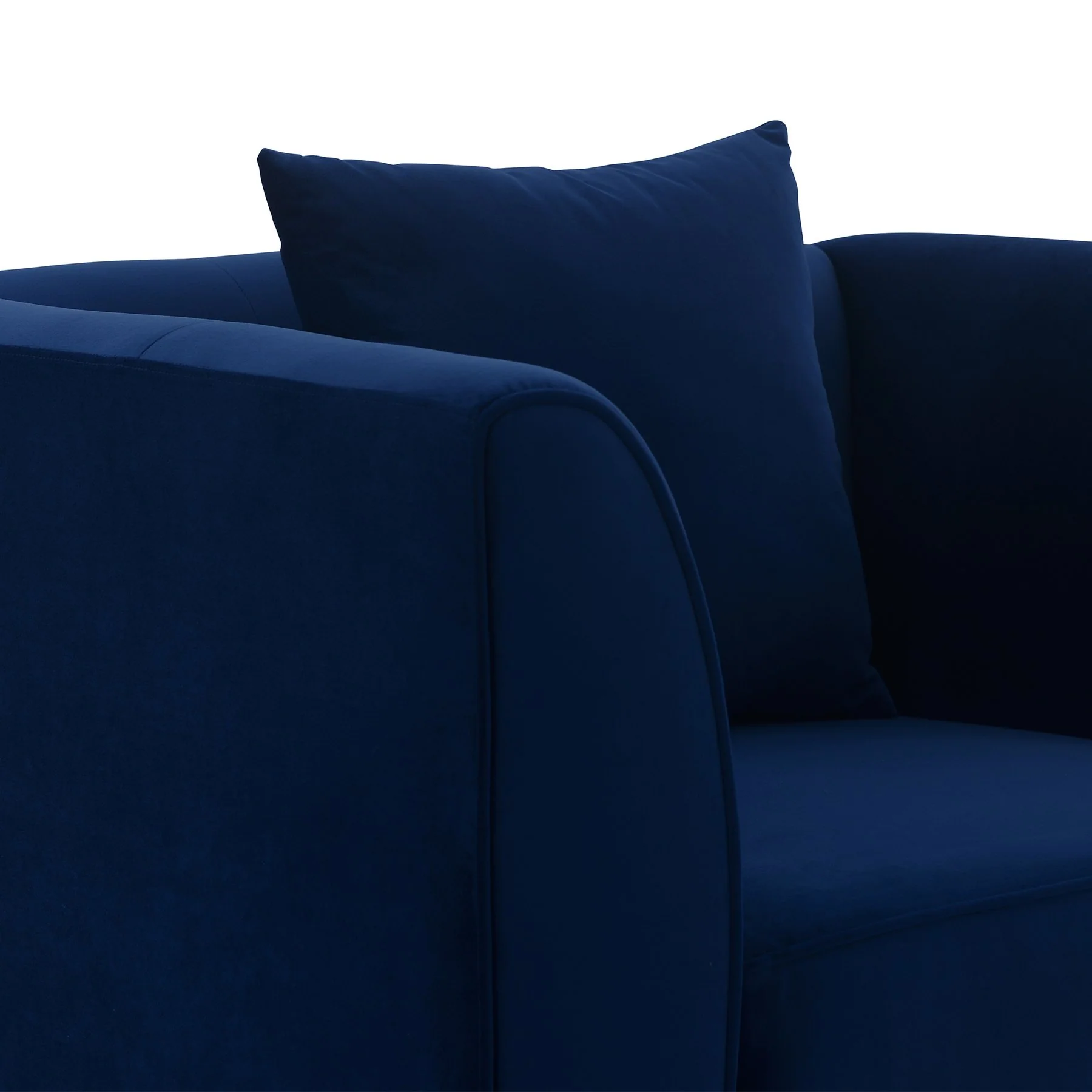 Everest 2 Piece Blue Fabric Upholstered Sofa & Chair Set - Image 6