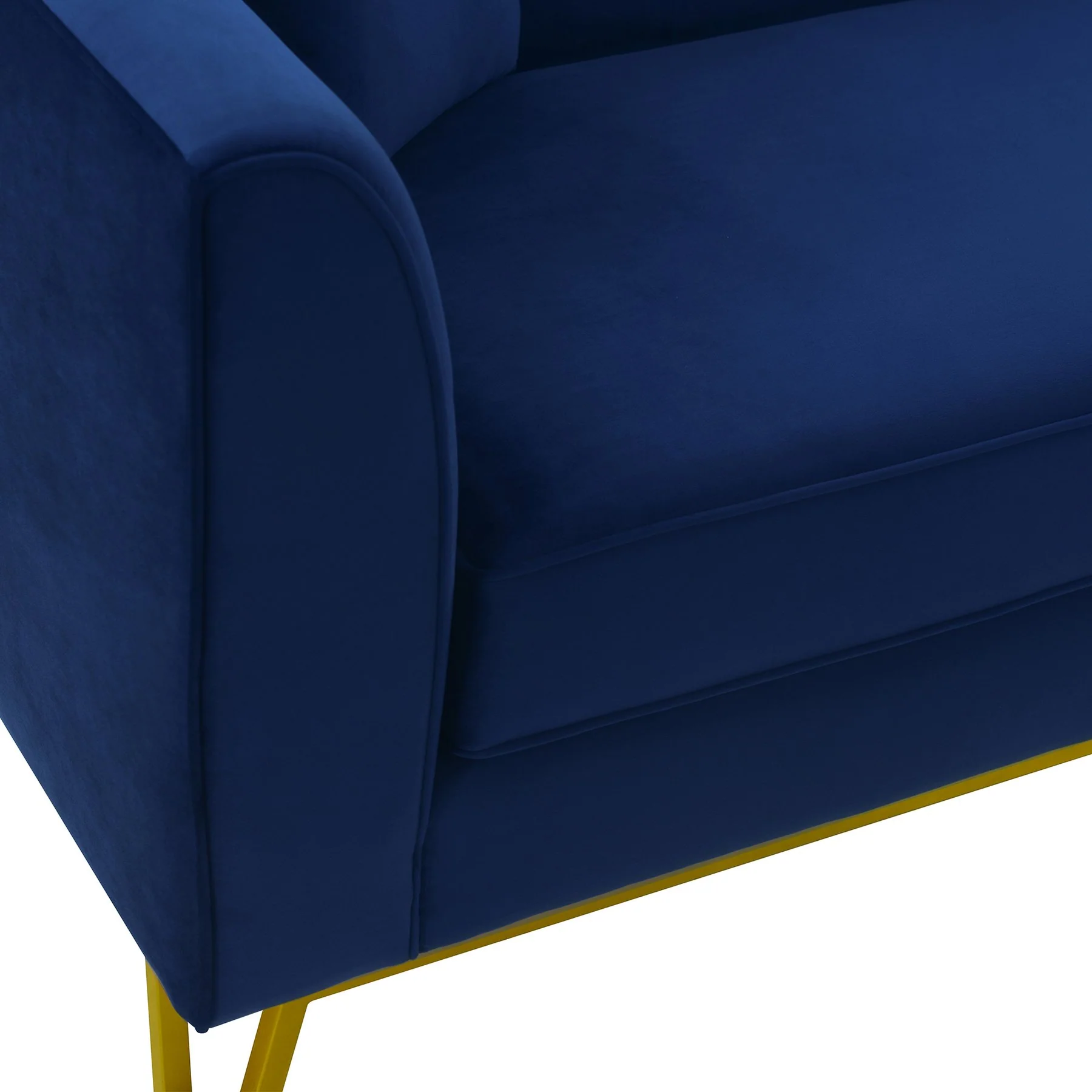 Everest 2 Piece Blue Fabric Upholstered Sofa & Chair Set - Image 7