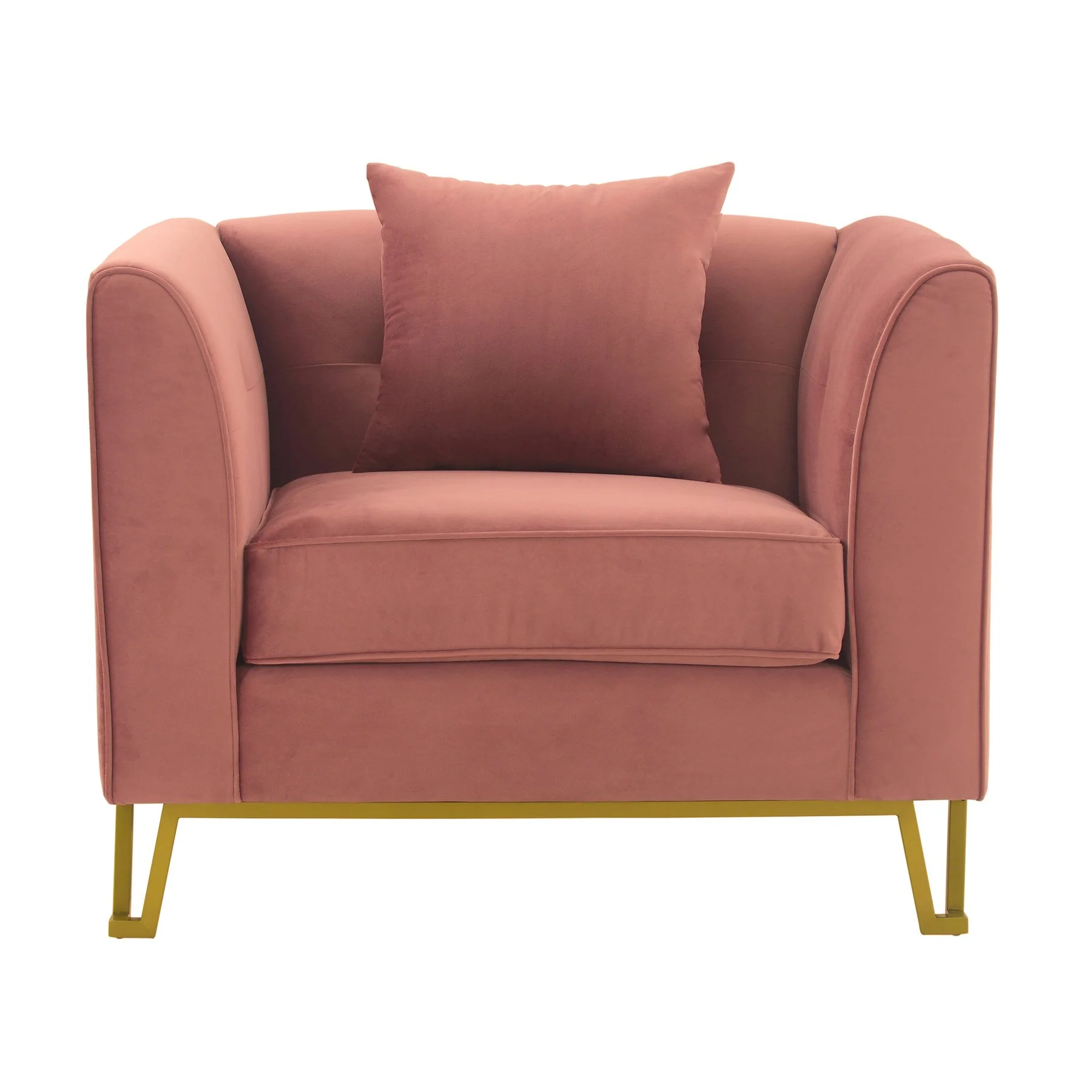 Everest 2 Piece Blush Fabric Upholstered Sofa & Chair Set - Image 2