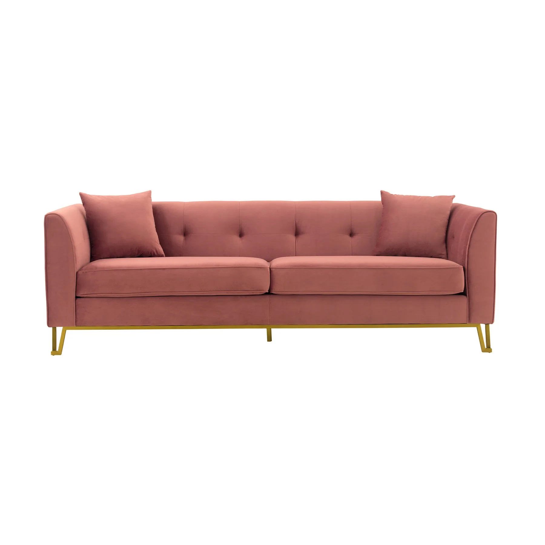 Everest 2 Piece Blush Fabric Upholstered Sofa & Chair Set - Image 4