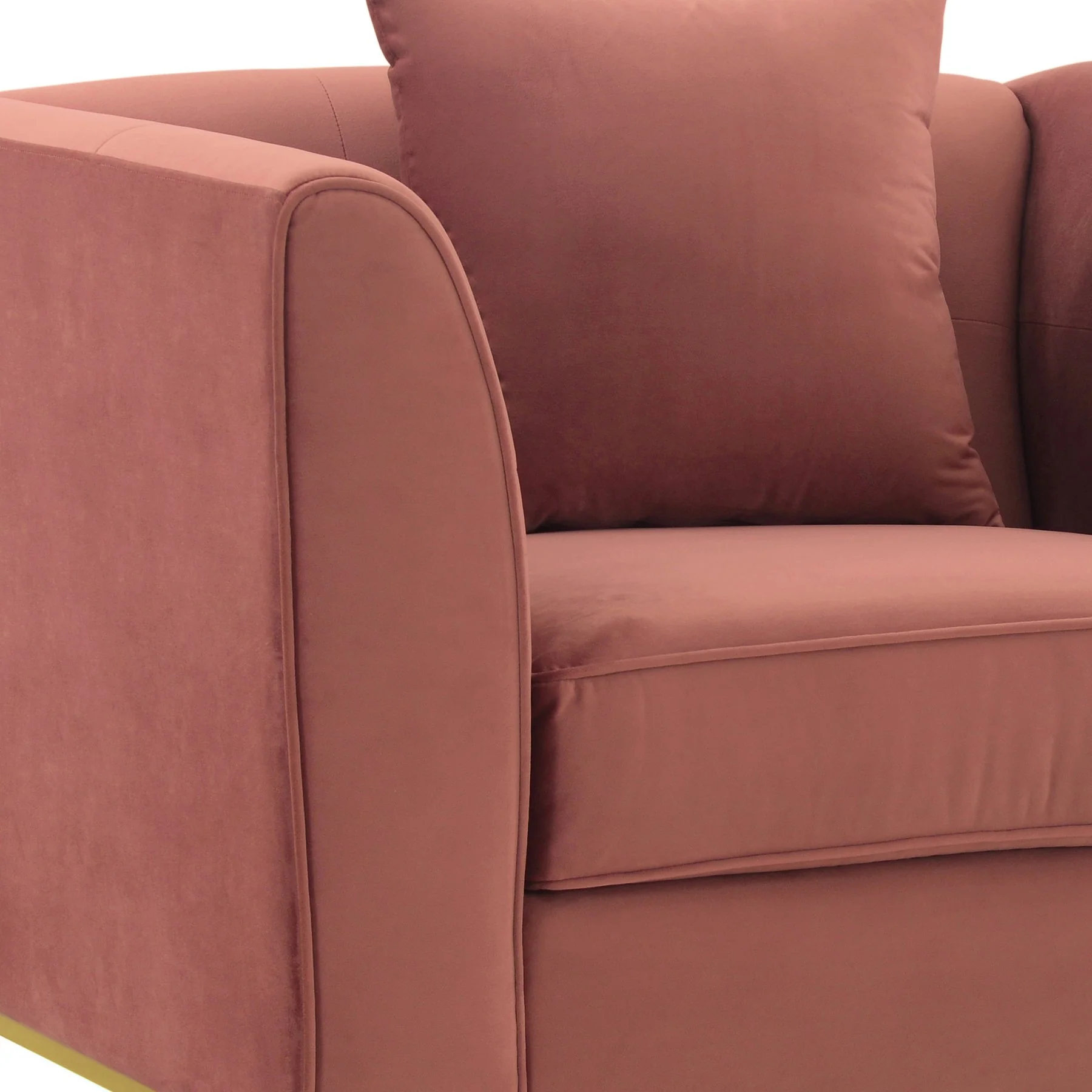Everest 2 Piece Blush Fabric Upholstered Sofa & Chair Set - Image 6