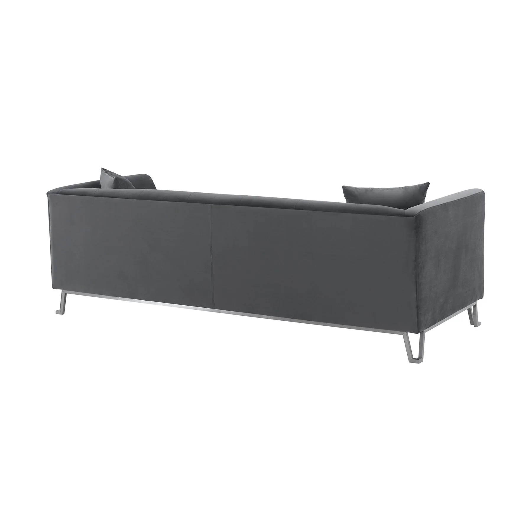 Everest 2 Piece Gray Fabric Upholstered Sofa & Chair Set - Image 5