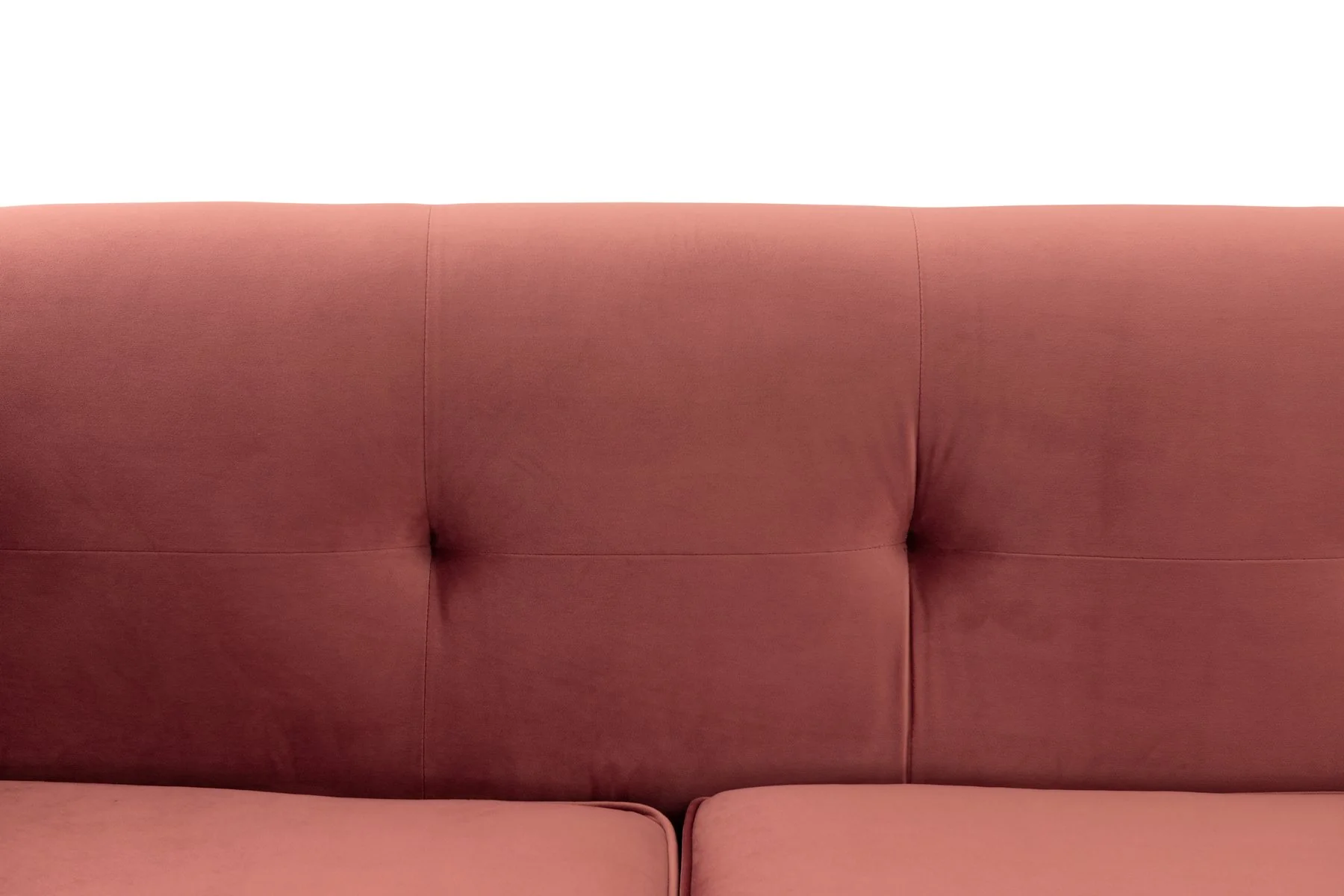 Everest 90" Blush Fabric Upholstered Sofa with Brushed Gold Legs - Image 5