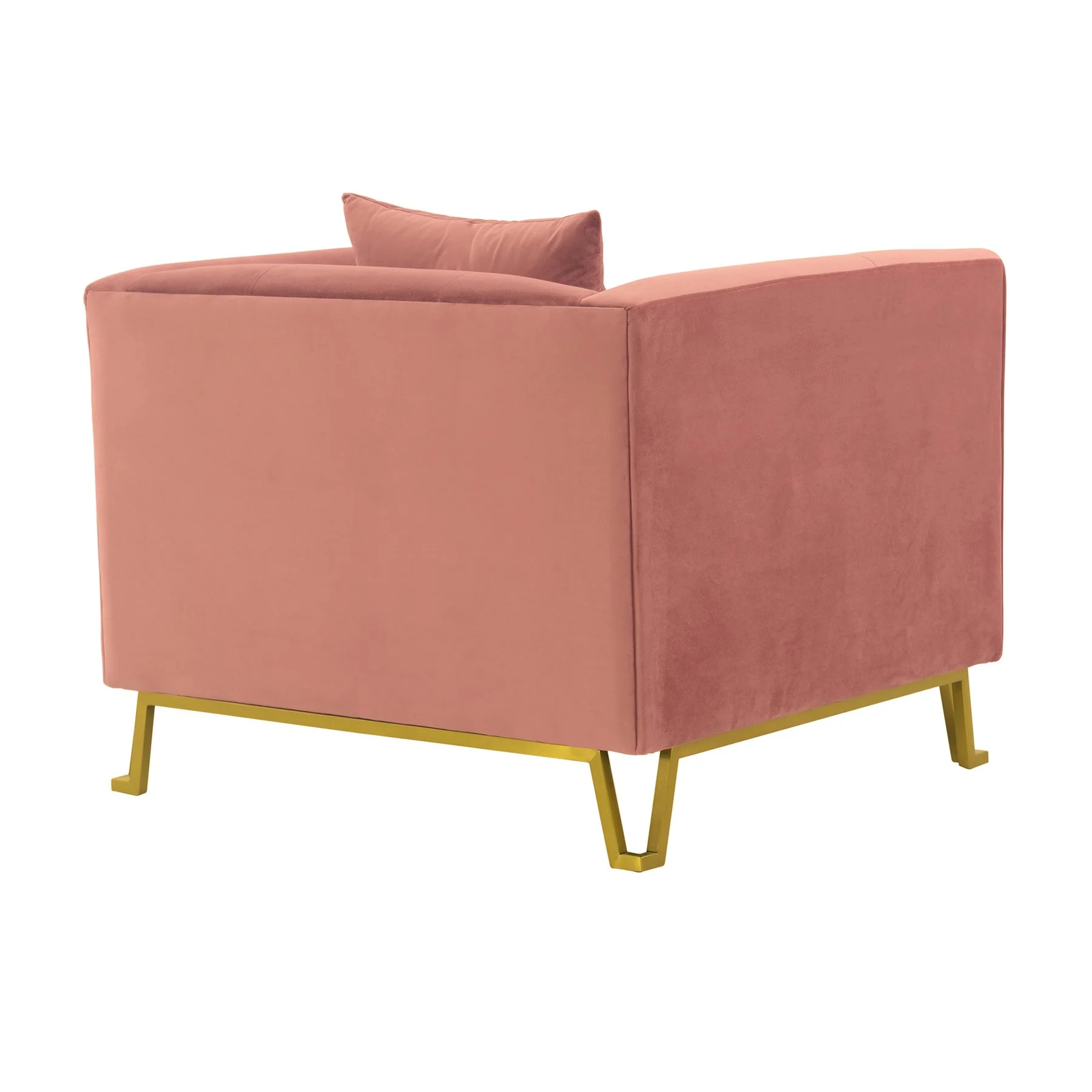Everest Blush Fabric Upholstered Sofa Accent Chair with Brushed Gold Legs - Image 3