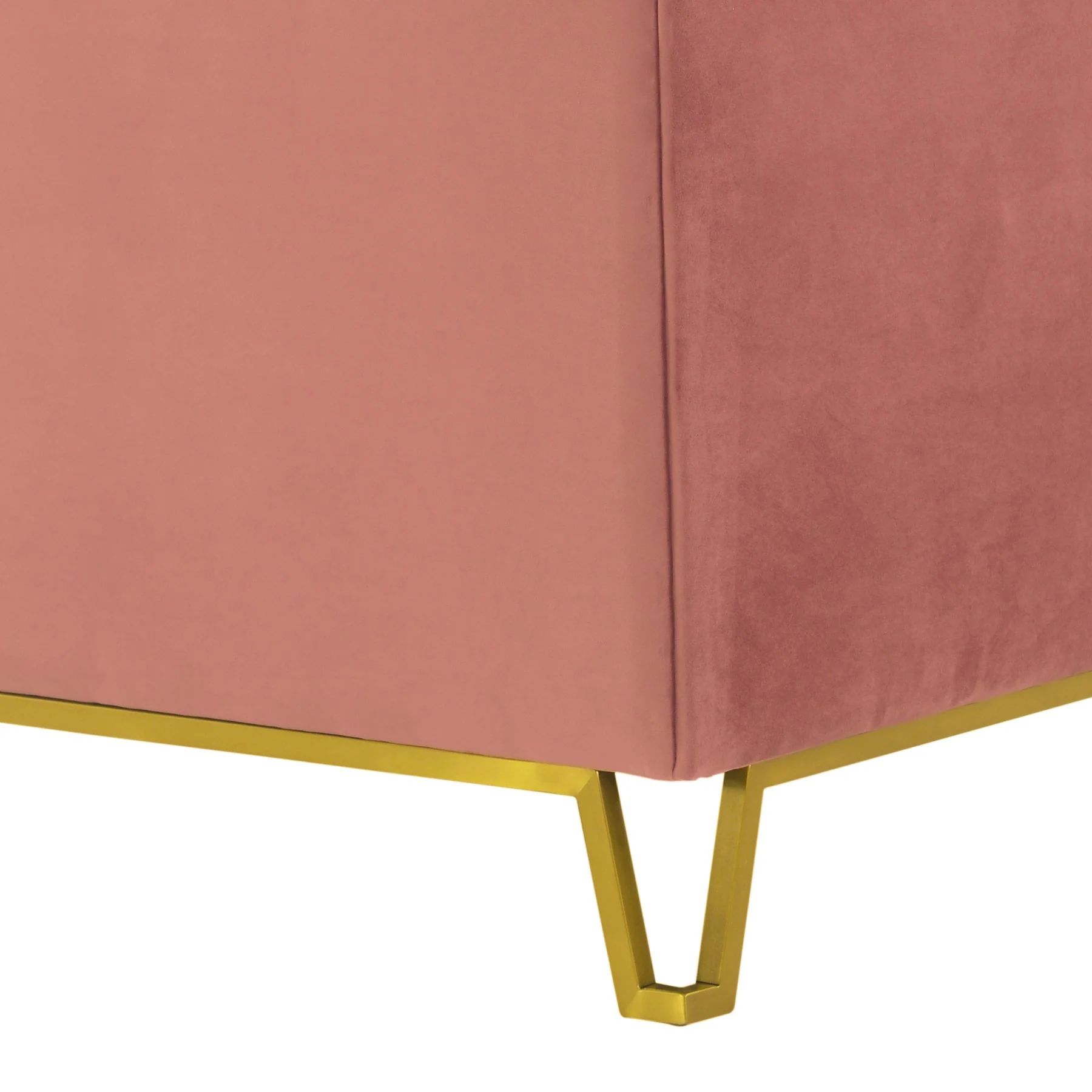 Everest Blush Fabric Upholstered Sofa Accent Chair with Brushed Gold Legs - Image 5