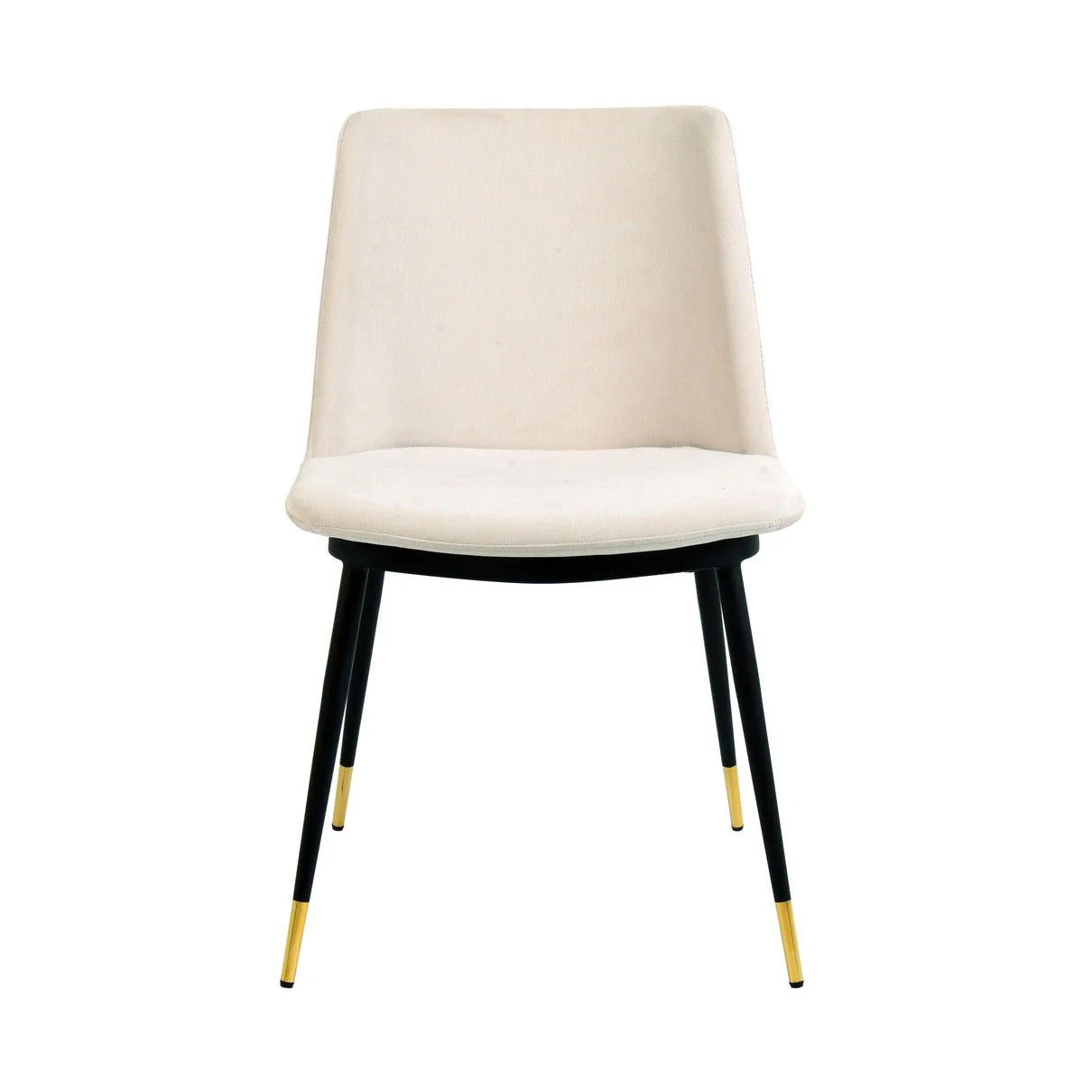 Evora Cream Velvet Chair - Gold Legs (Set of 2) - Image 5