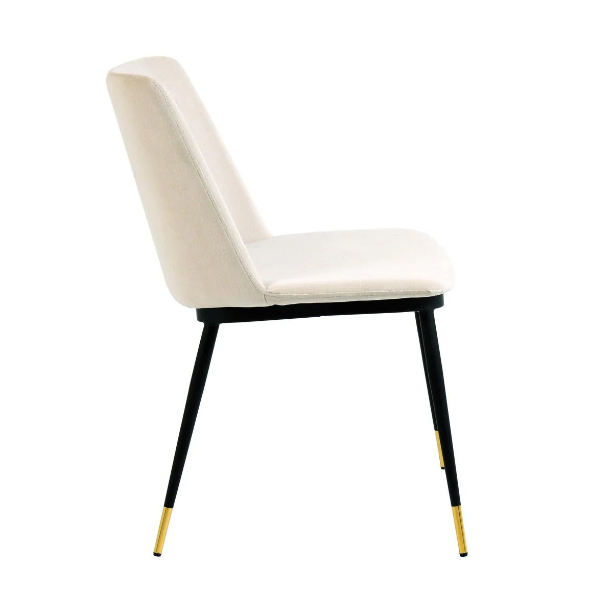 Evora Cream Velvet Chair - Gold Legs (Set of 2) - Image 6