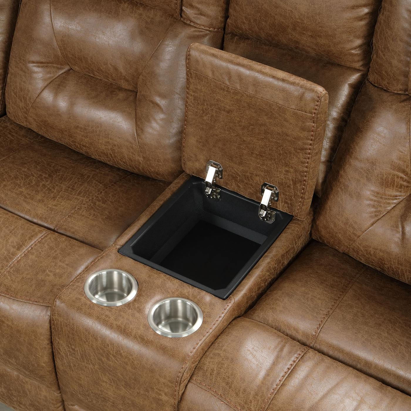 Ezekius Manual Sectional, Brown - Image 5