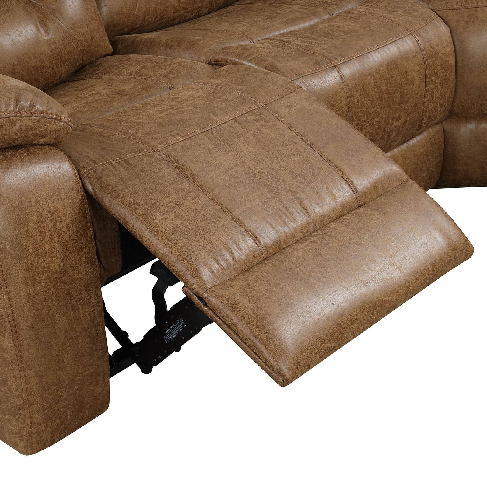 Ezekius Manual Sectional, Brown - Image 6