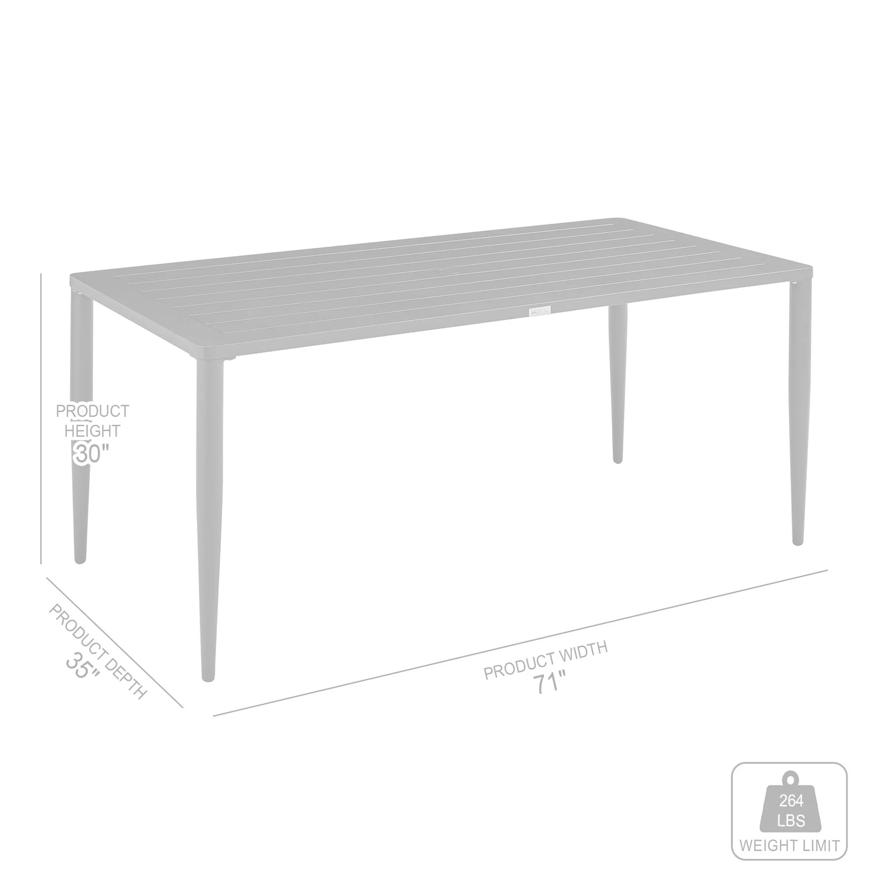 Ezra Outdoor Patio 5-Piece Dining Table Set in Aluminum and Teak with Gray Cushions - Image 11
