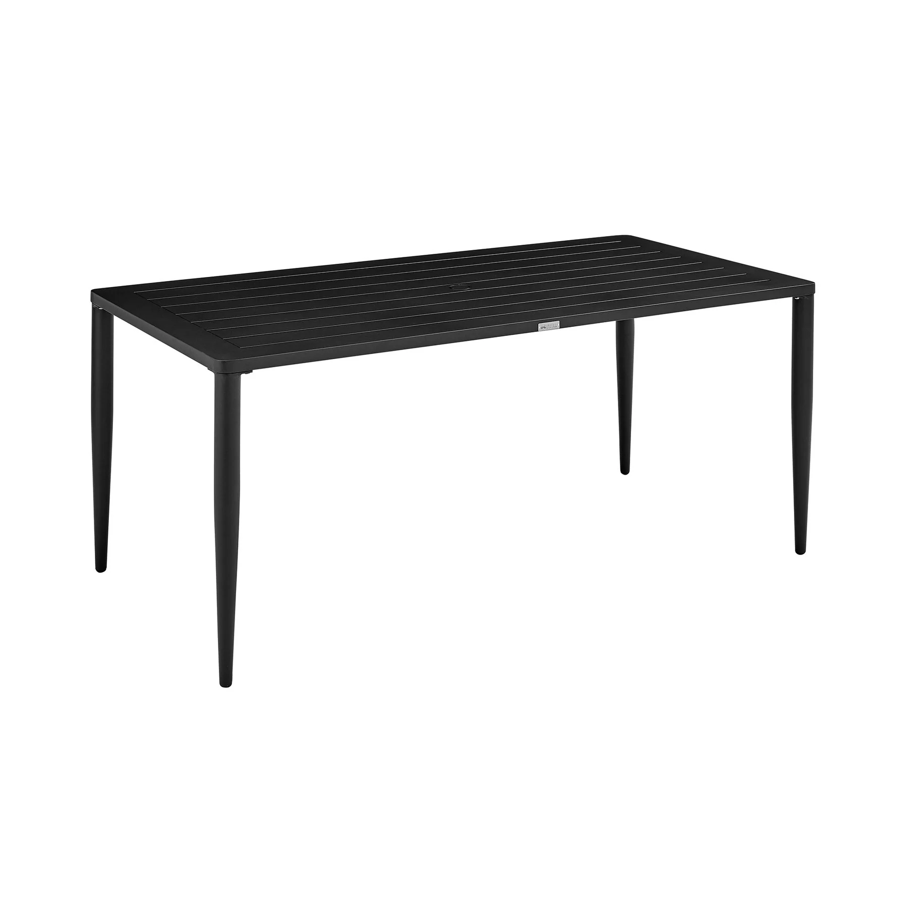 Ezra Outdoor Patio 5-Piece Dining Table Set in Aluminum and Teak with Gray Cushions - Image 5