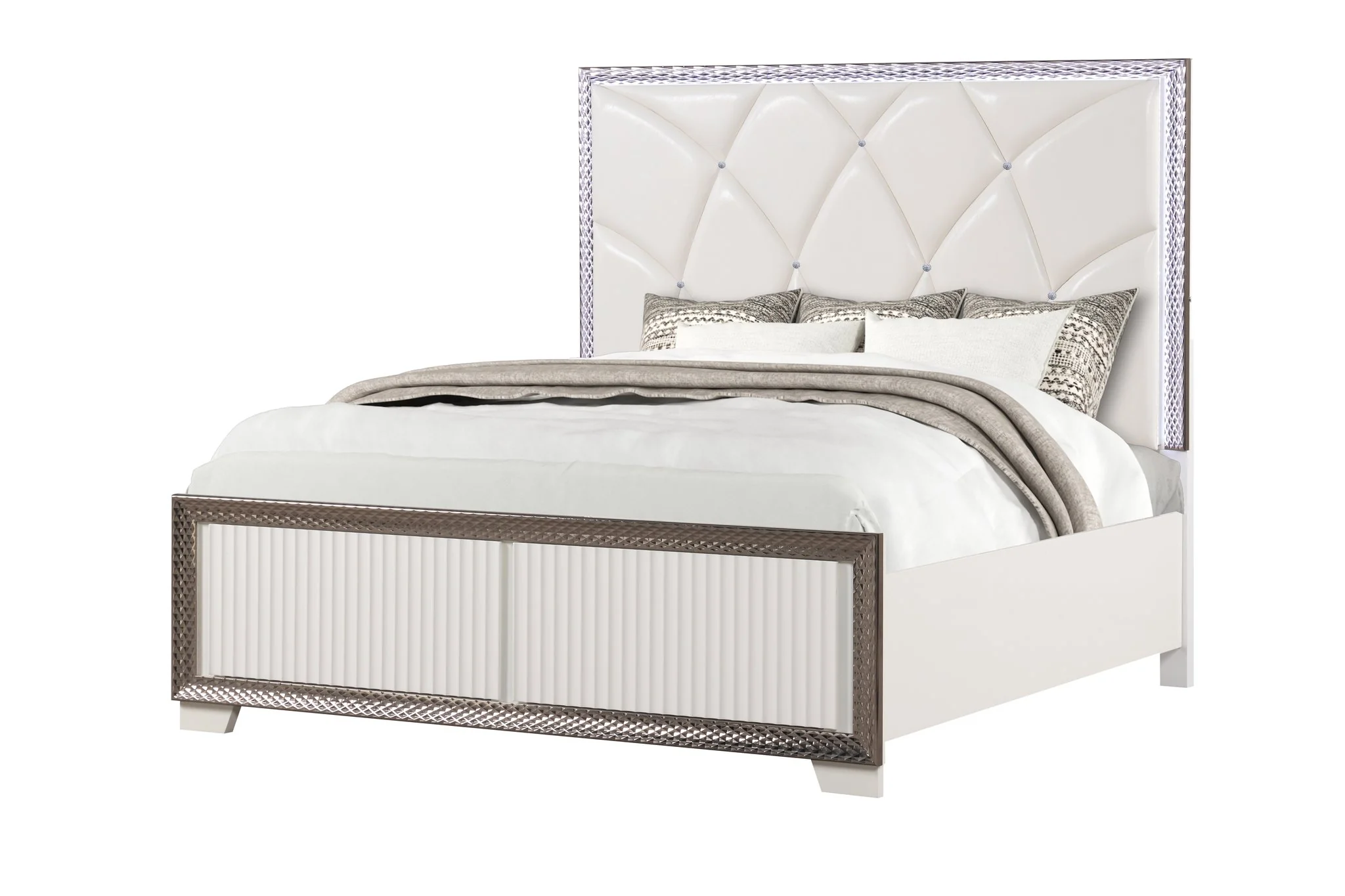 Fabio King 4PC Bedroom Set White - Image 2