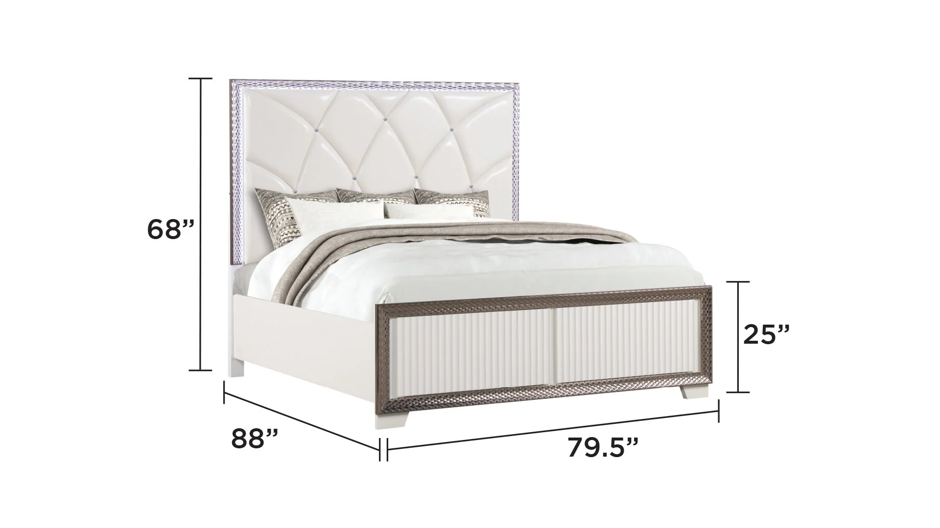 Fabio King 4PC Bedroom Set White - Image 3