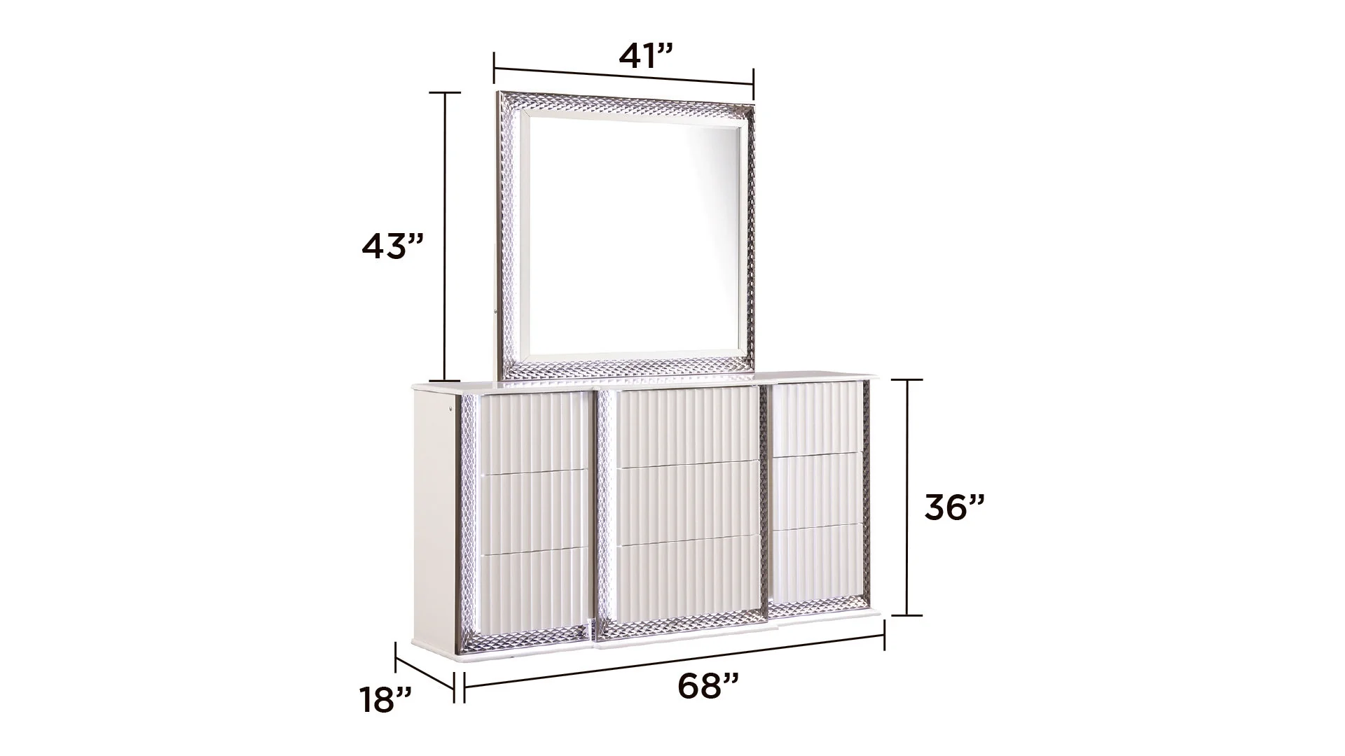 Fabio King 4PC Bedroom Set White - Image 8