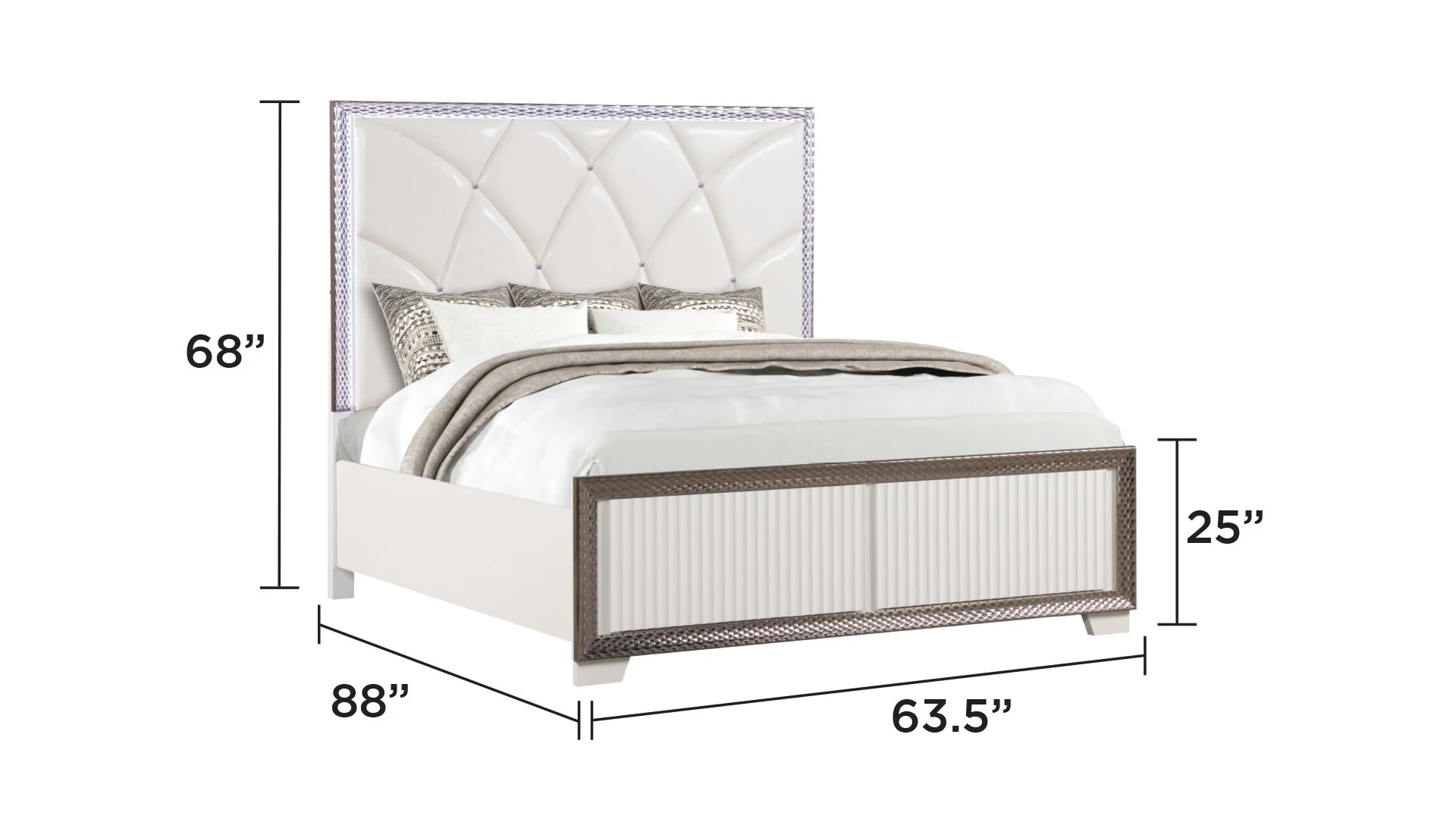 Fabio Queen Bed White - Image 5