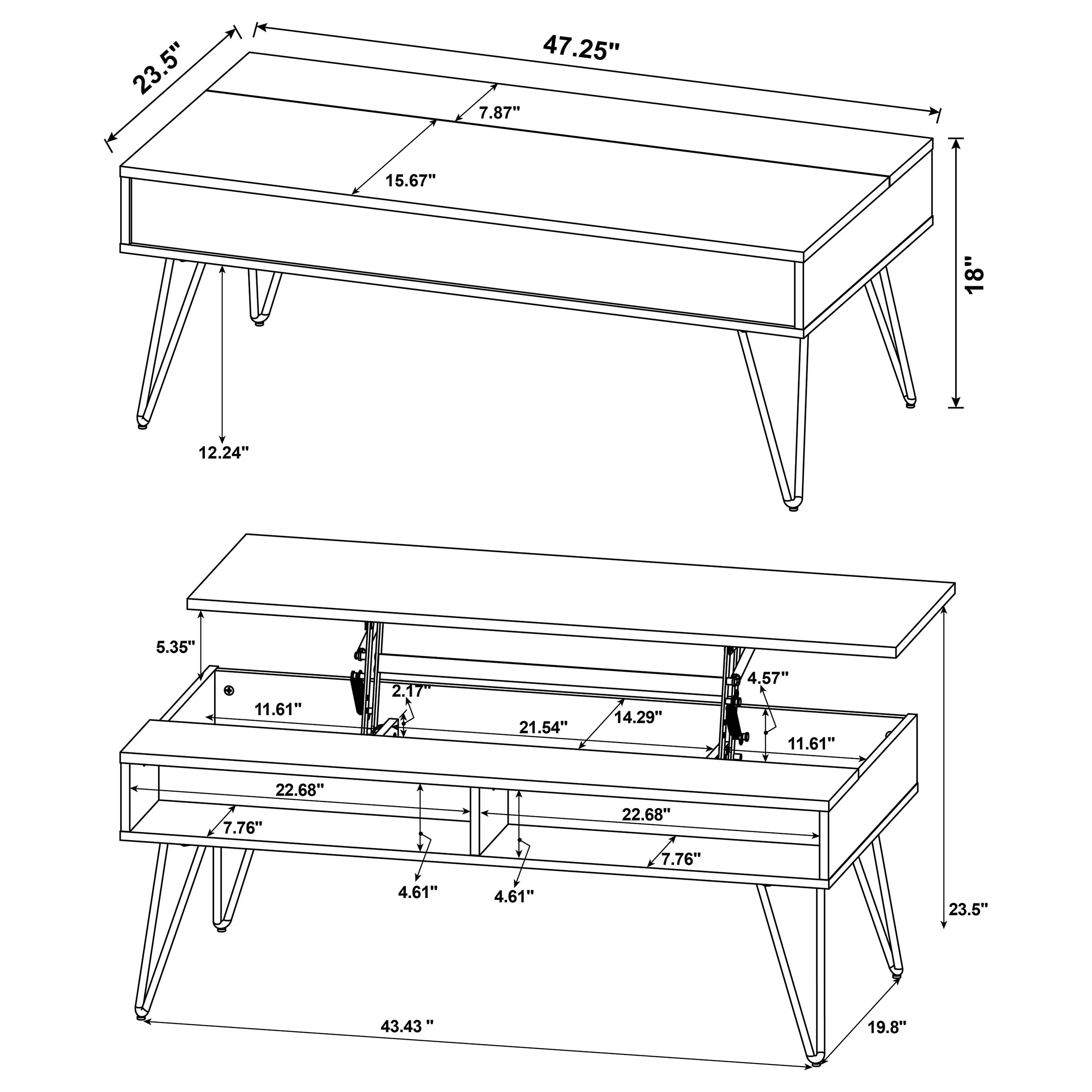 Fanning Lift-Top Coffee Table Set - Image 14