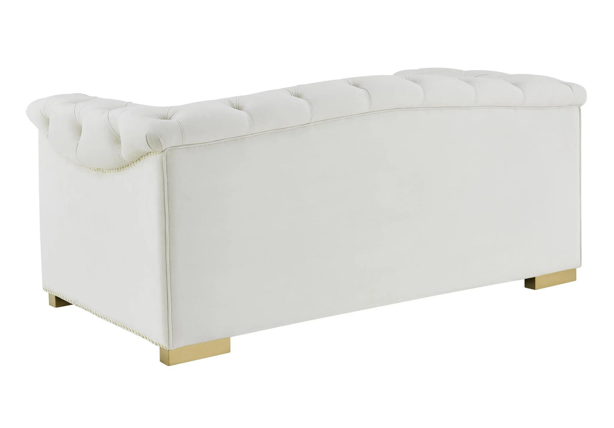 Farah Cream Velvet Loveseat - Image 4