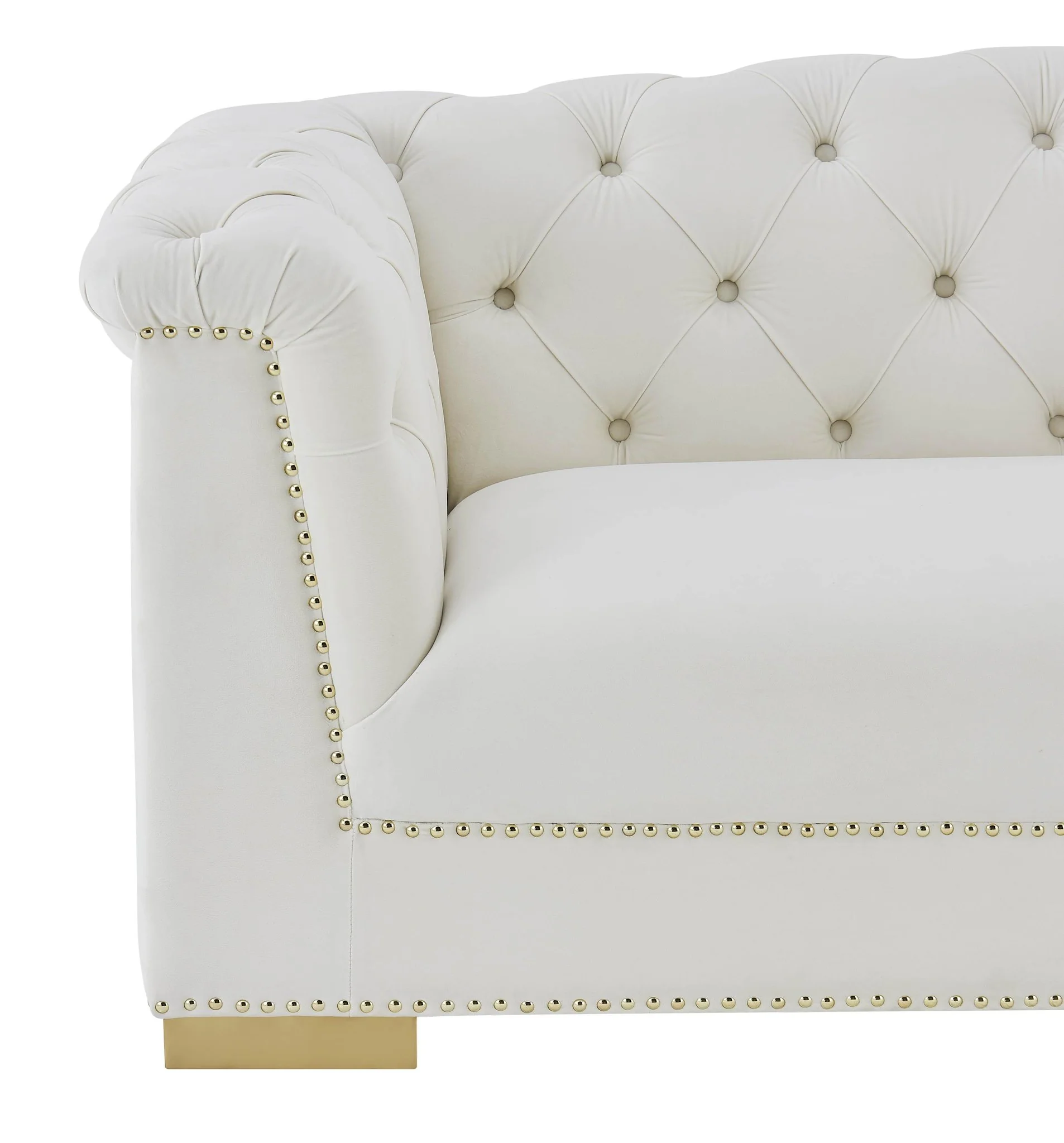 Farah Cream Velvet Loveseat - Image 5