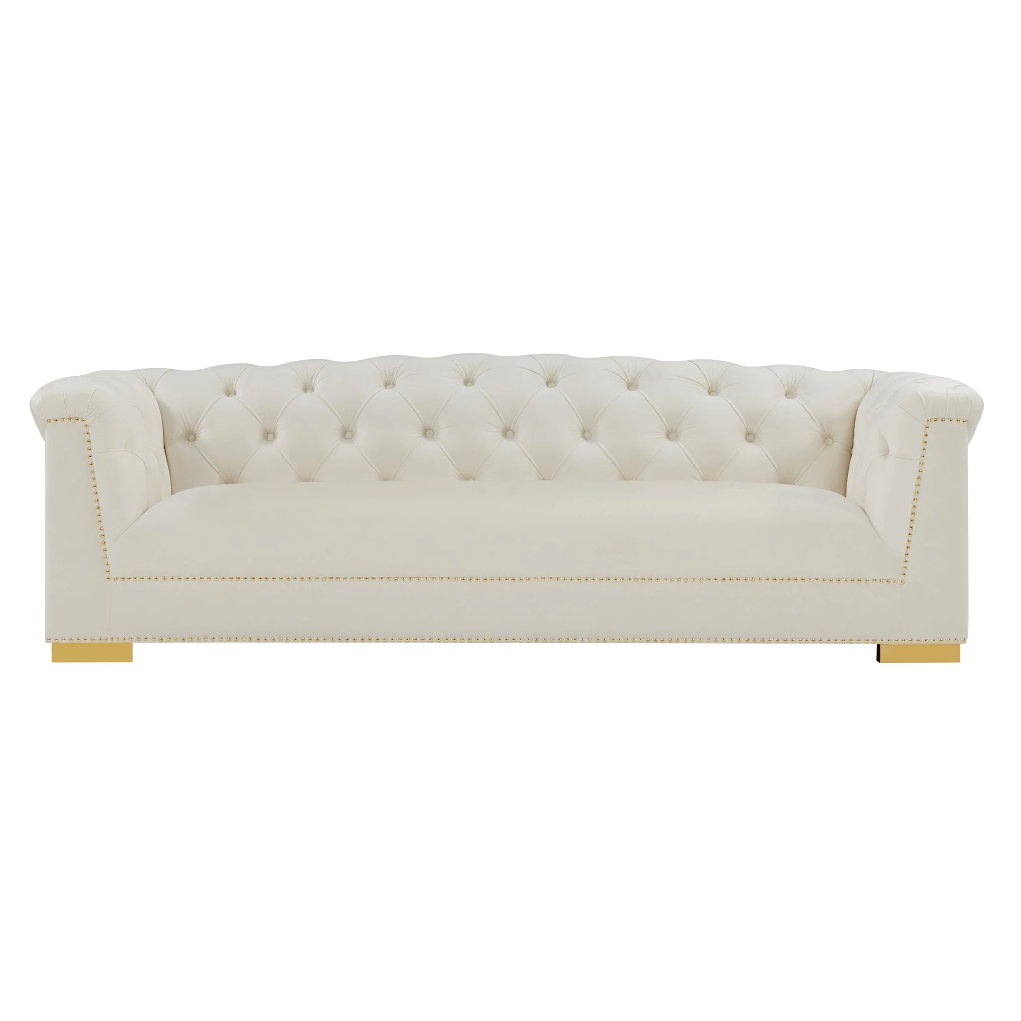 Farah Cream Velvet Sofa - Image 3