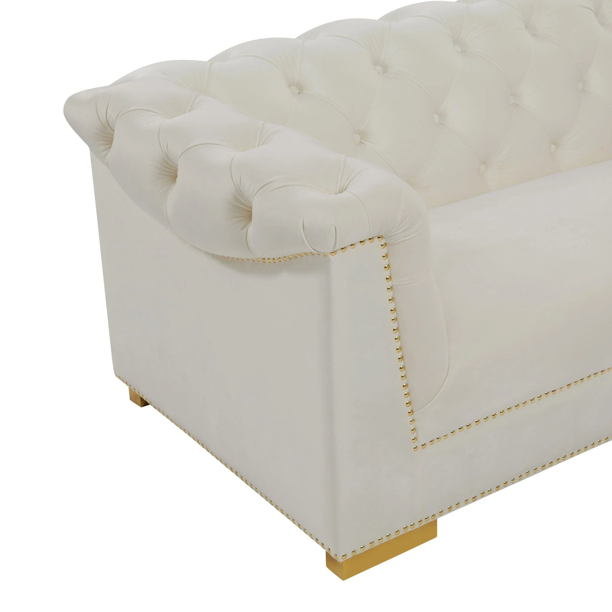 Farah Cream Velvet Sofa - Image 5
