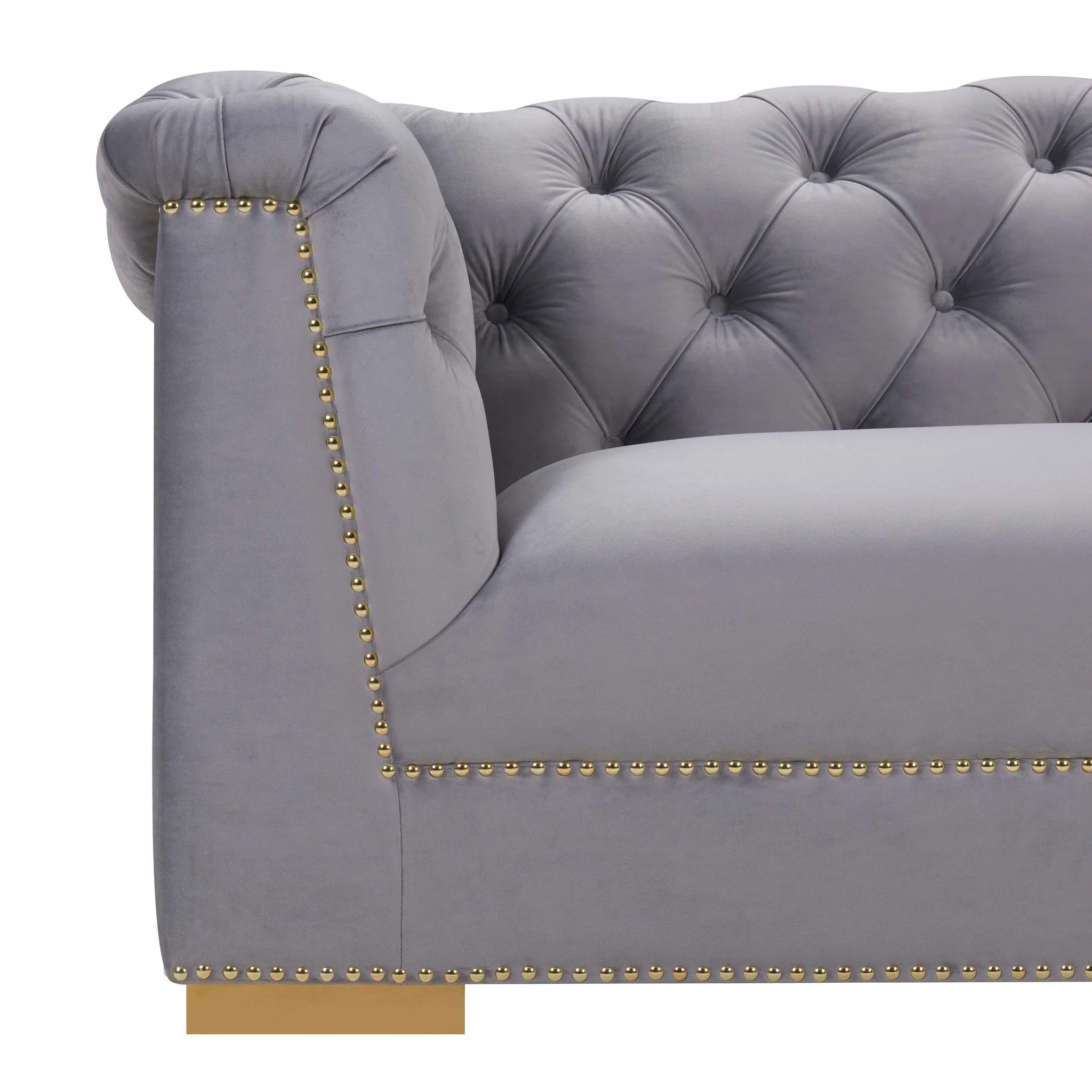Farah Grey Velvet Sofa - Image 5