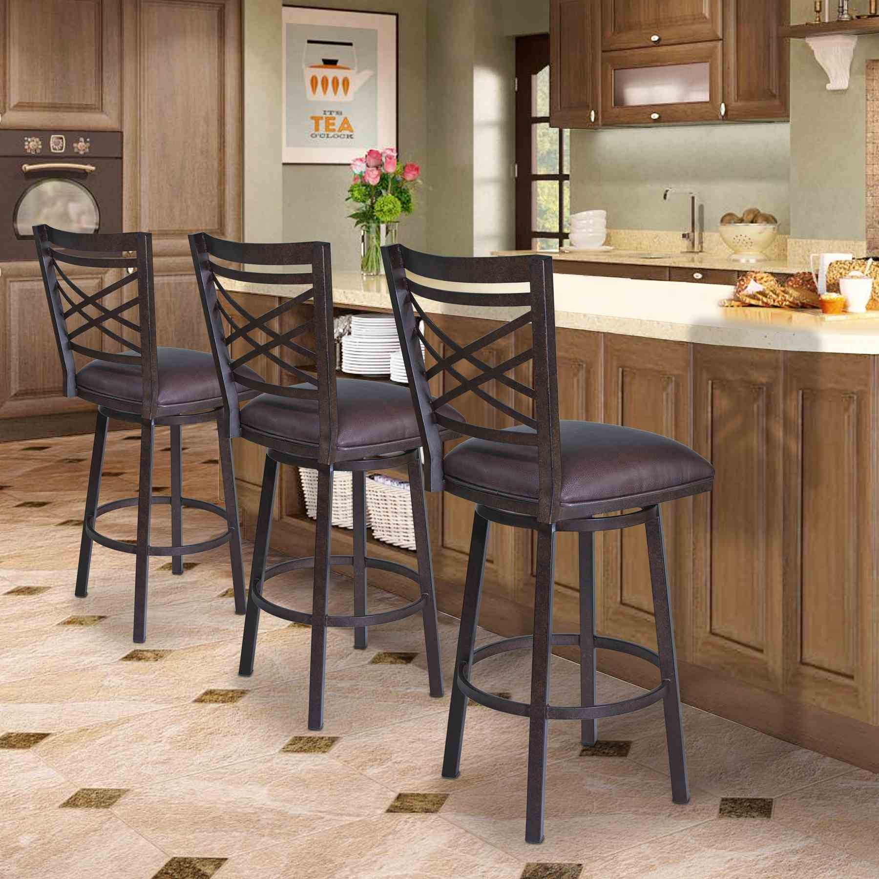 Fargo 30" Barstool in Auburn Bay finish with Brown Pu upholstery - Image 5